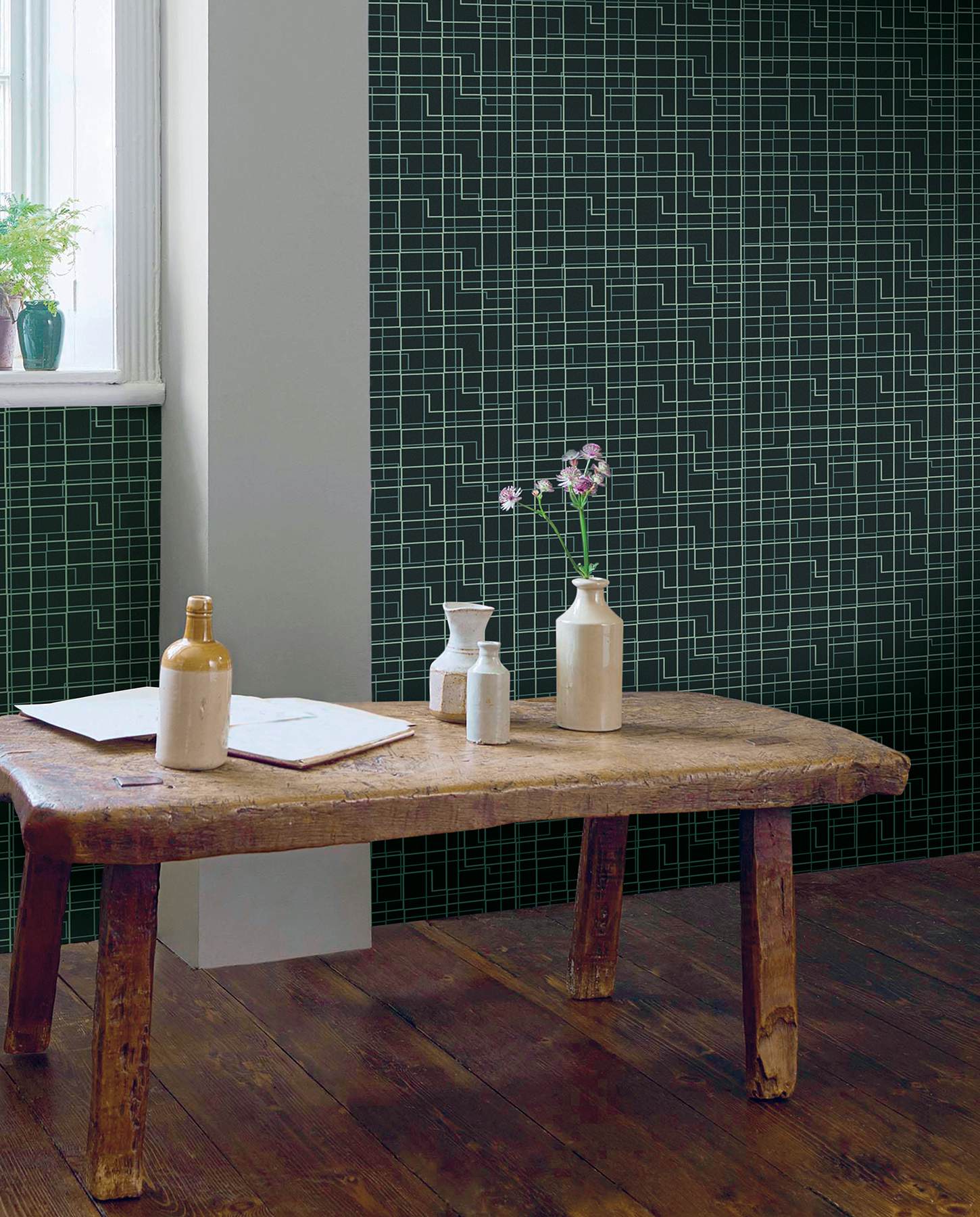 Manila Brown Geometric Wallpaper