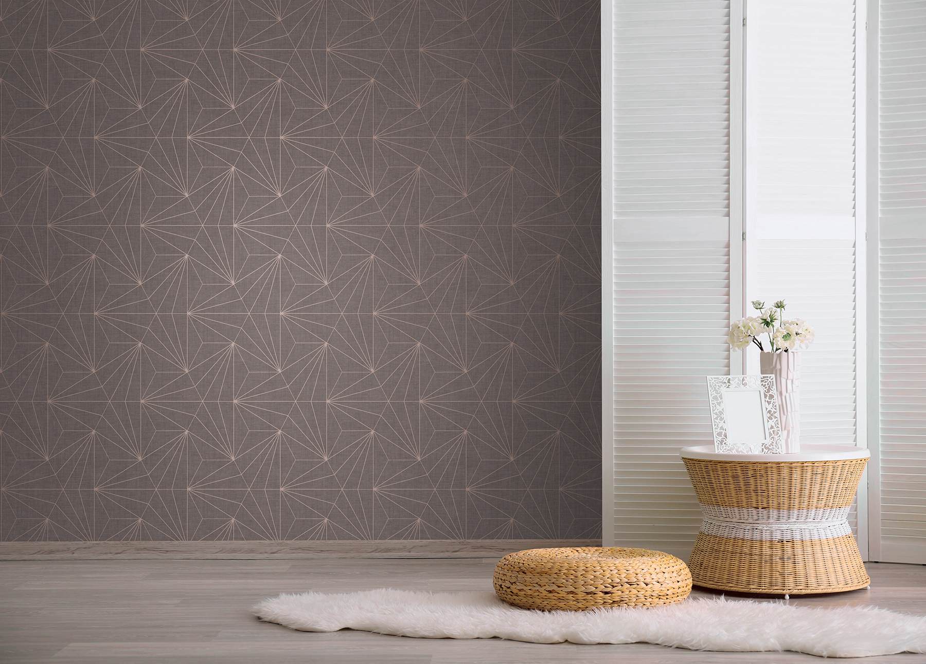 Luzon Brown Geometric Wallpaper