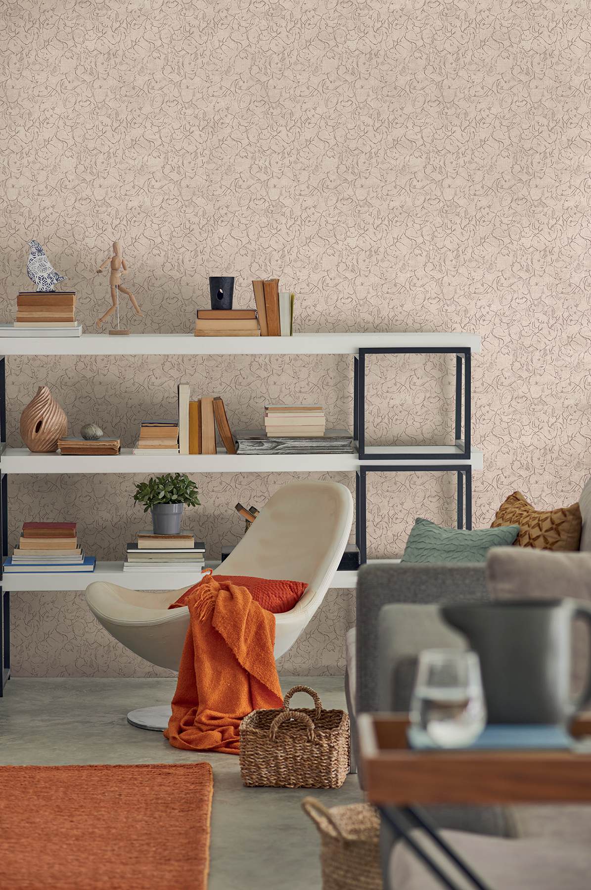 Volti Beige Speckled Wallpaper