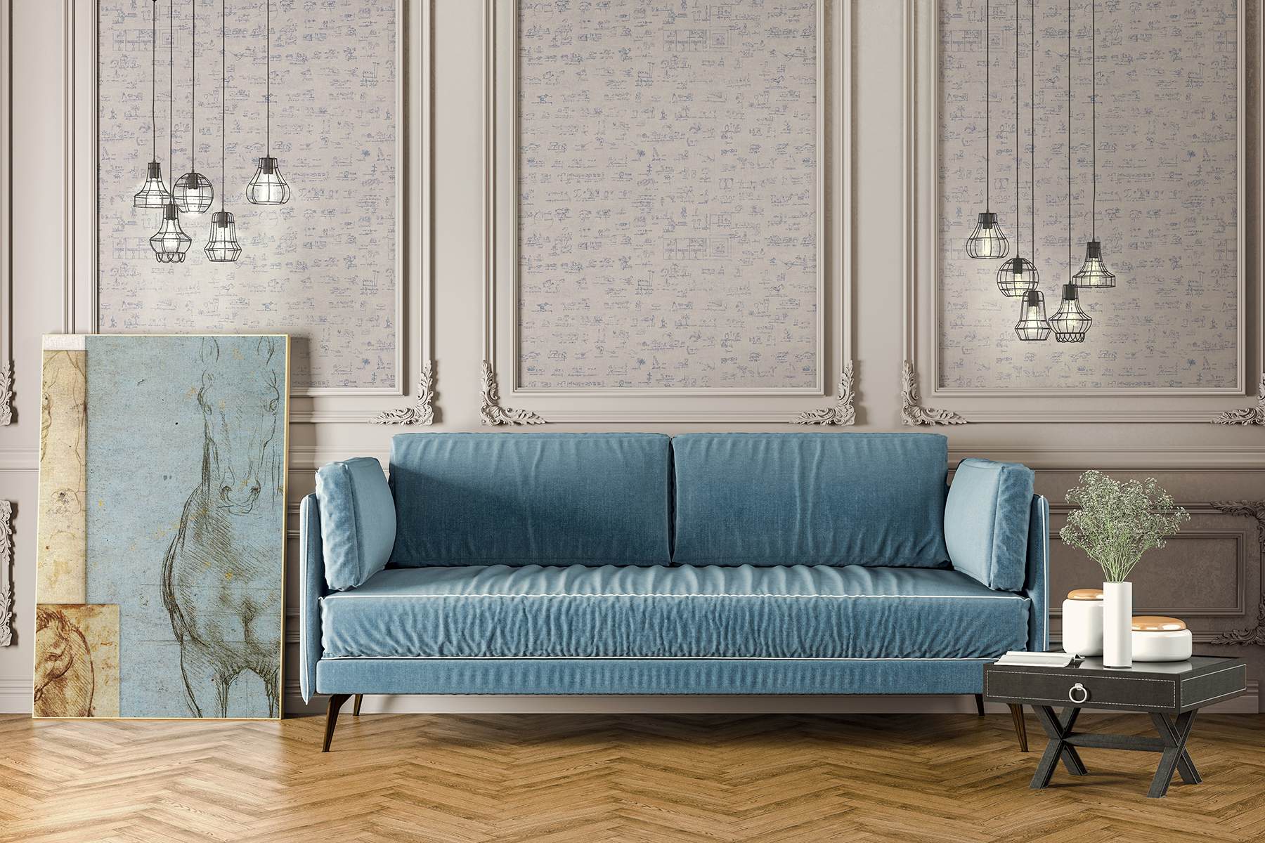 Glossario Light Blue Speckled Wallpaper