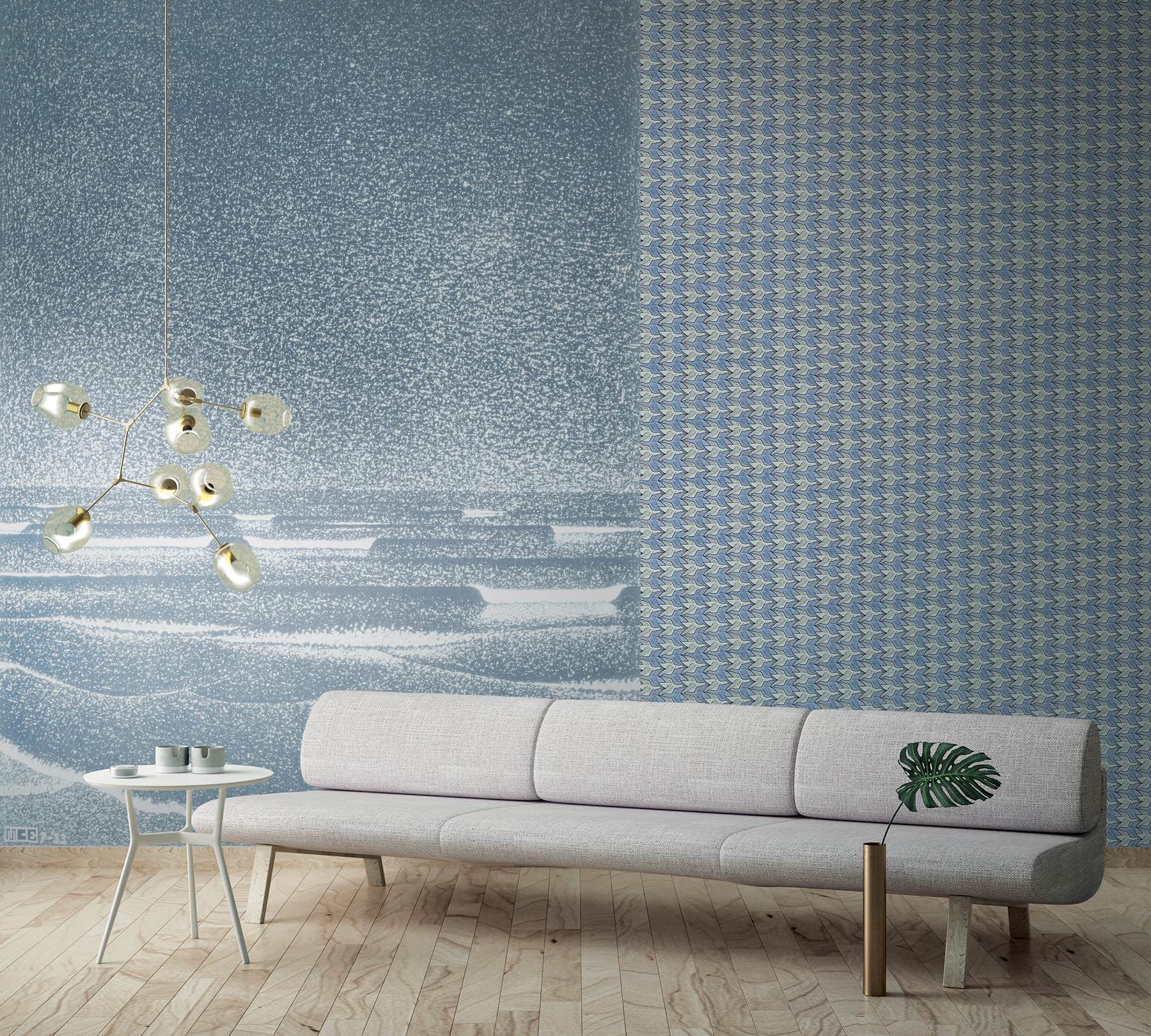 Alyssa Light Blue Birds Wallpaper
