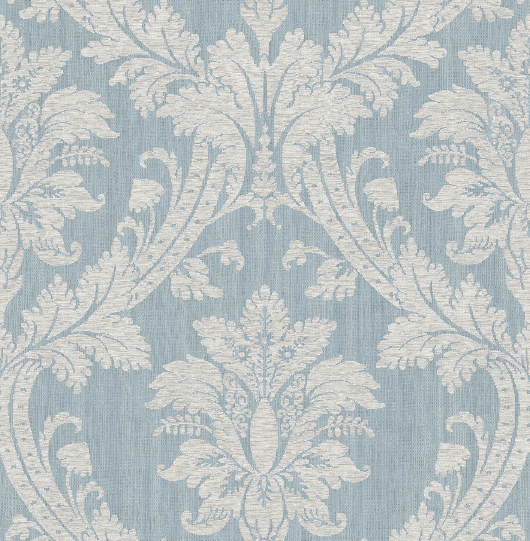 Clelia Blue Damask Wallpaper