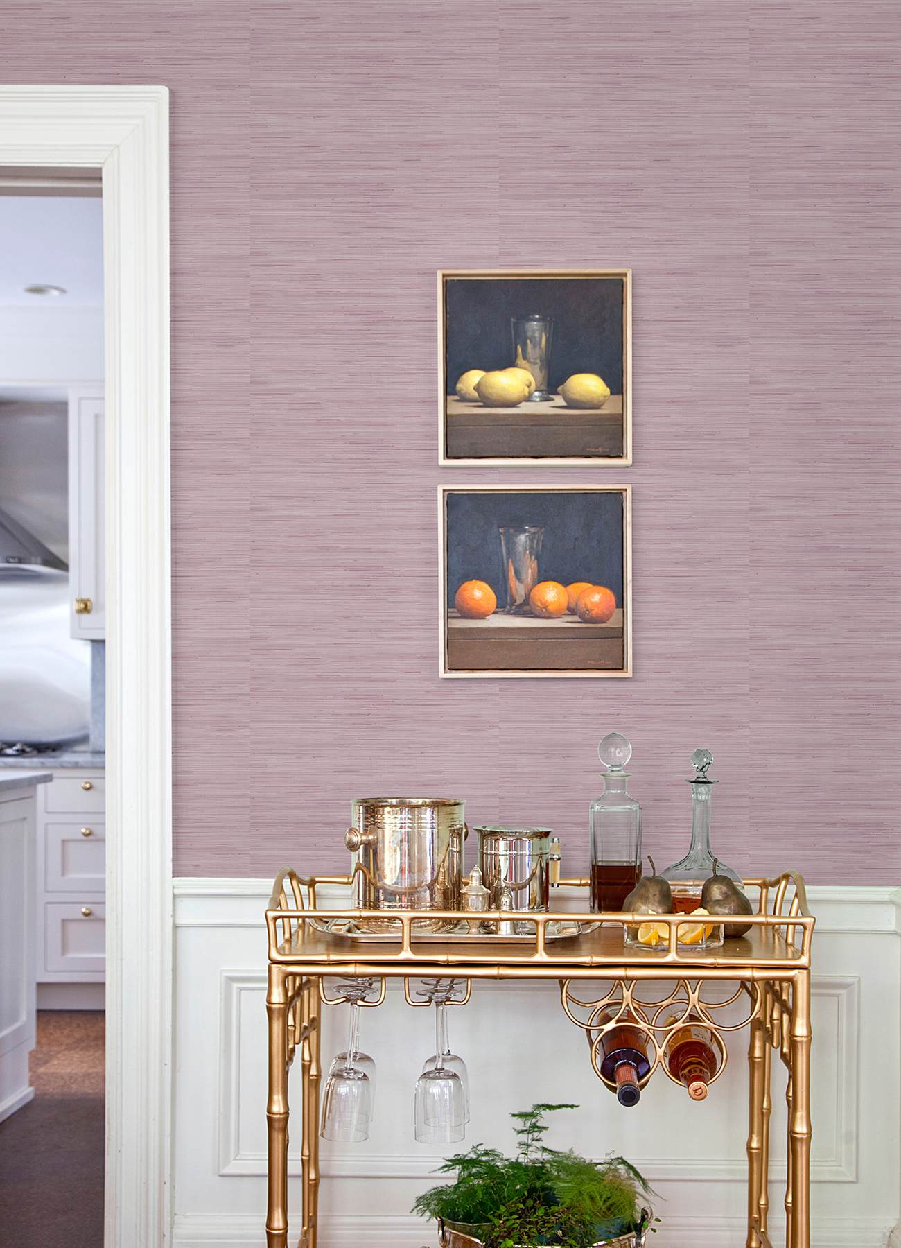Lilac Classic Faux Grasscloth Peel & Stick Wallpaper