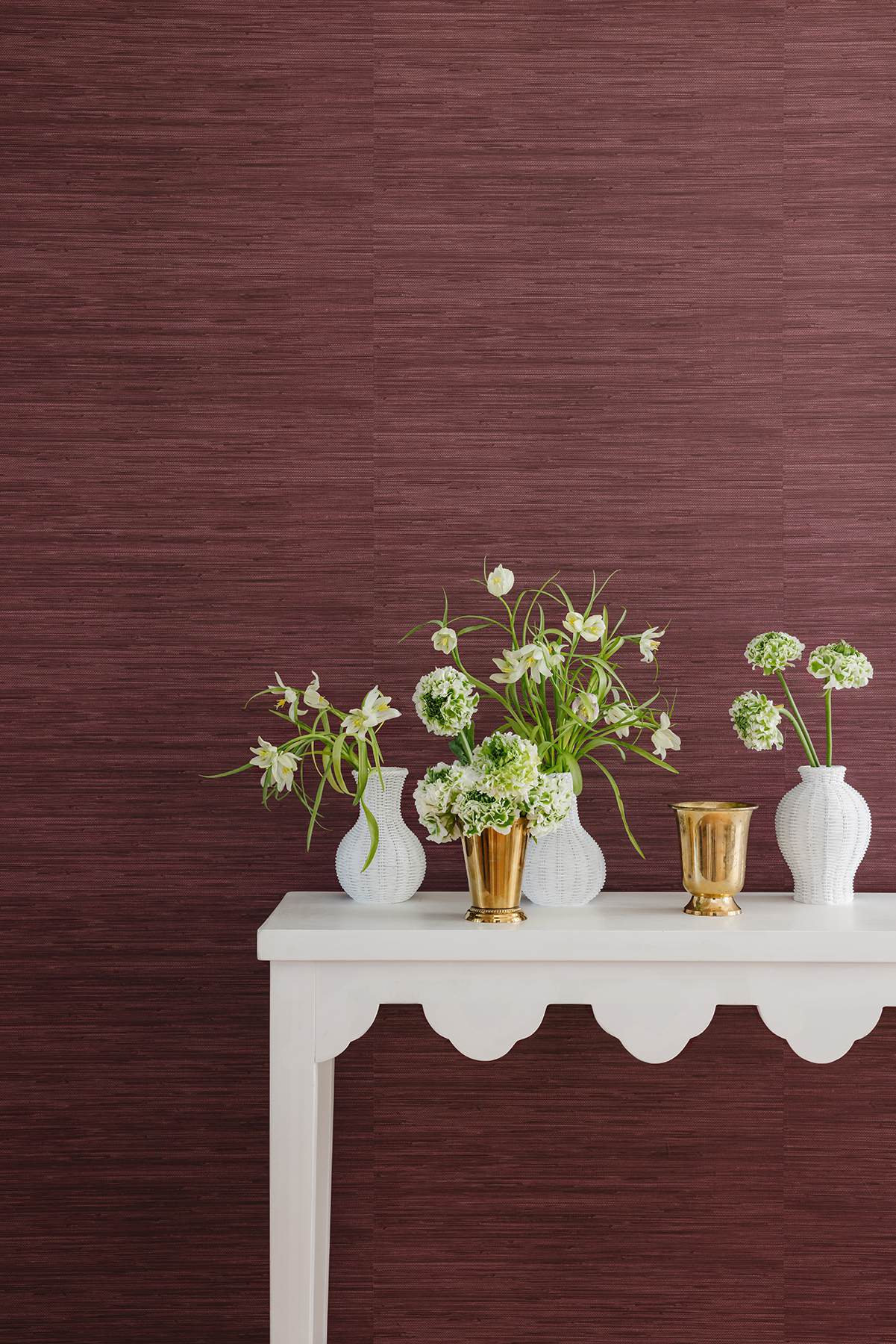 Aubergine Classic Faux Grasscloth Peel & Stick Wallpaper
