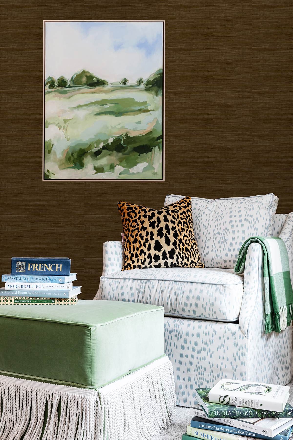 Chocolate Classic Faux Grasscloth Peel & Stick Wallpaper