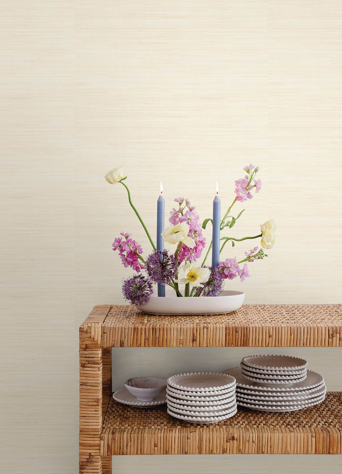 Cashmere Classic Faux Grasscloth Peel & Stick Wallpaper
