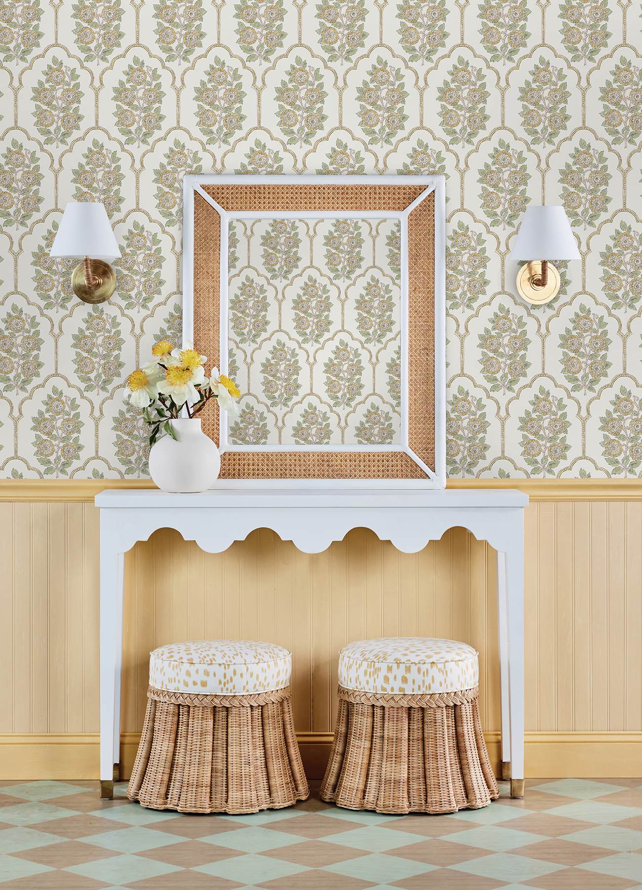 Floral Bazaar Ochre Peel & Stick Wallpaper