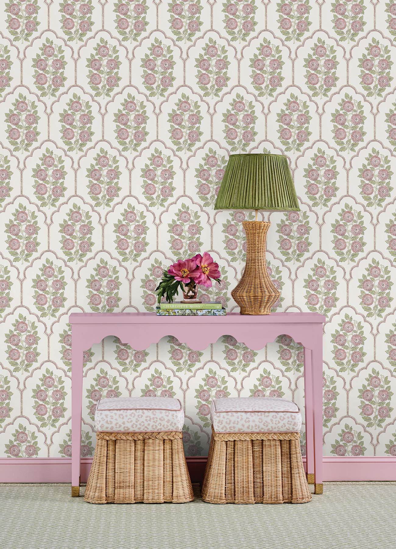Floral Bazaar Rose Water Peel & Stick Wallpaper