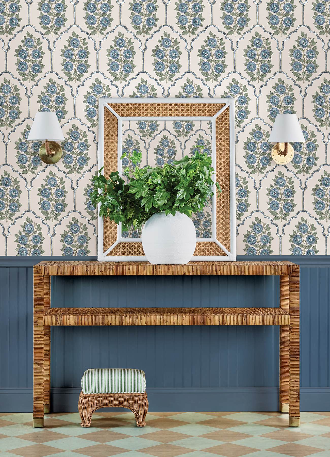 Floral Bazaar Green and Blue Peel & Stick Wallpaper