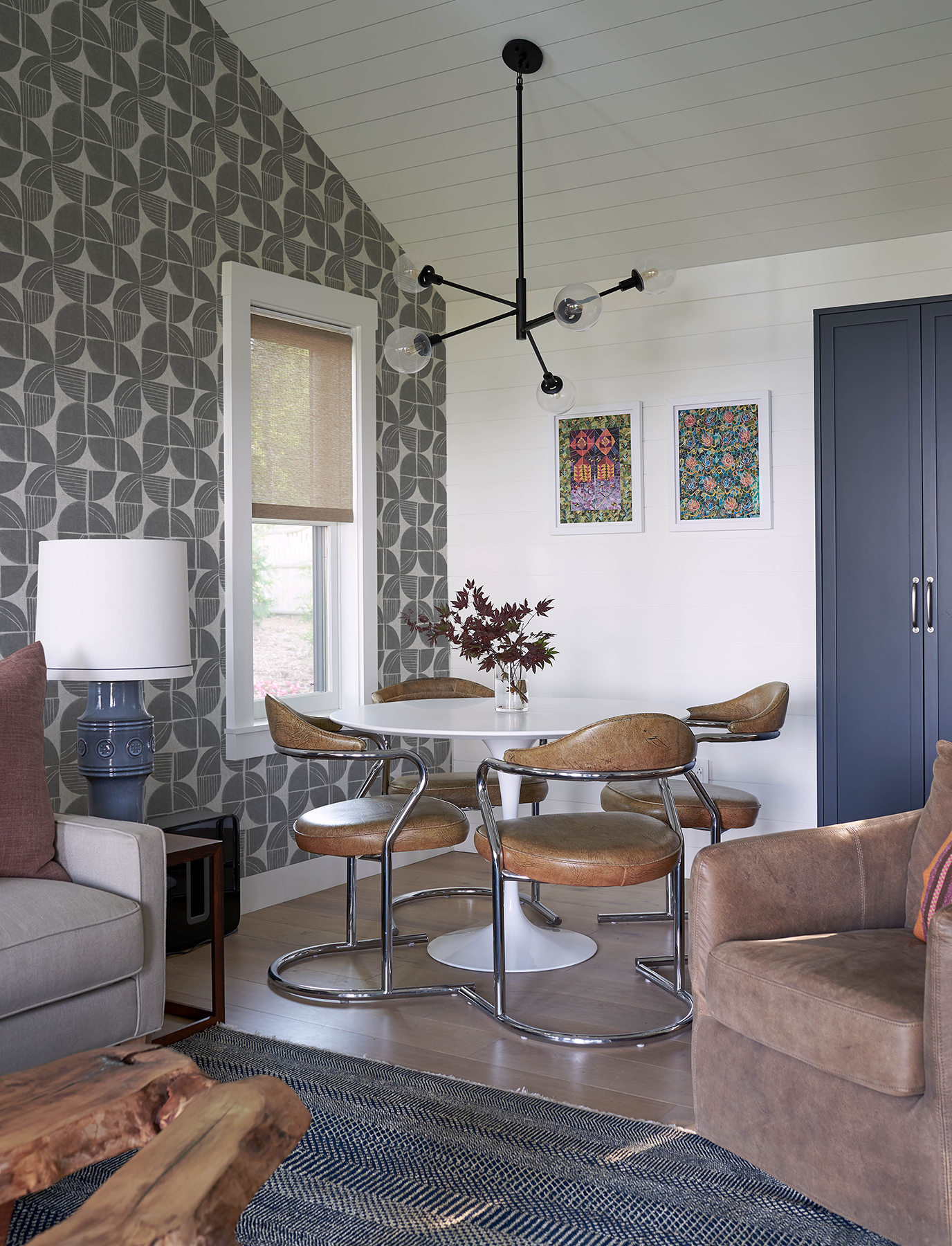 Baxter Charcoal Semicircle Mosaic Wallpaper