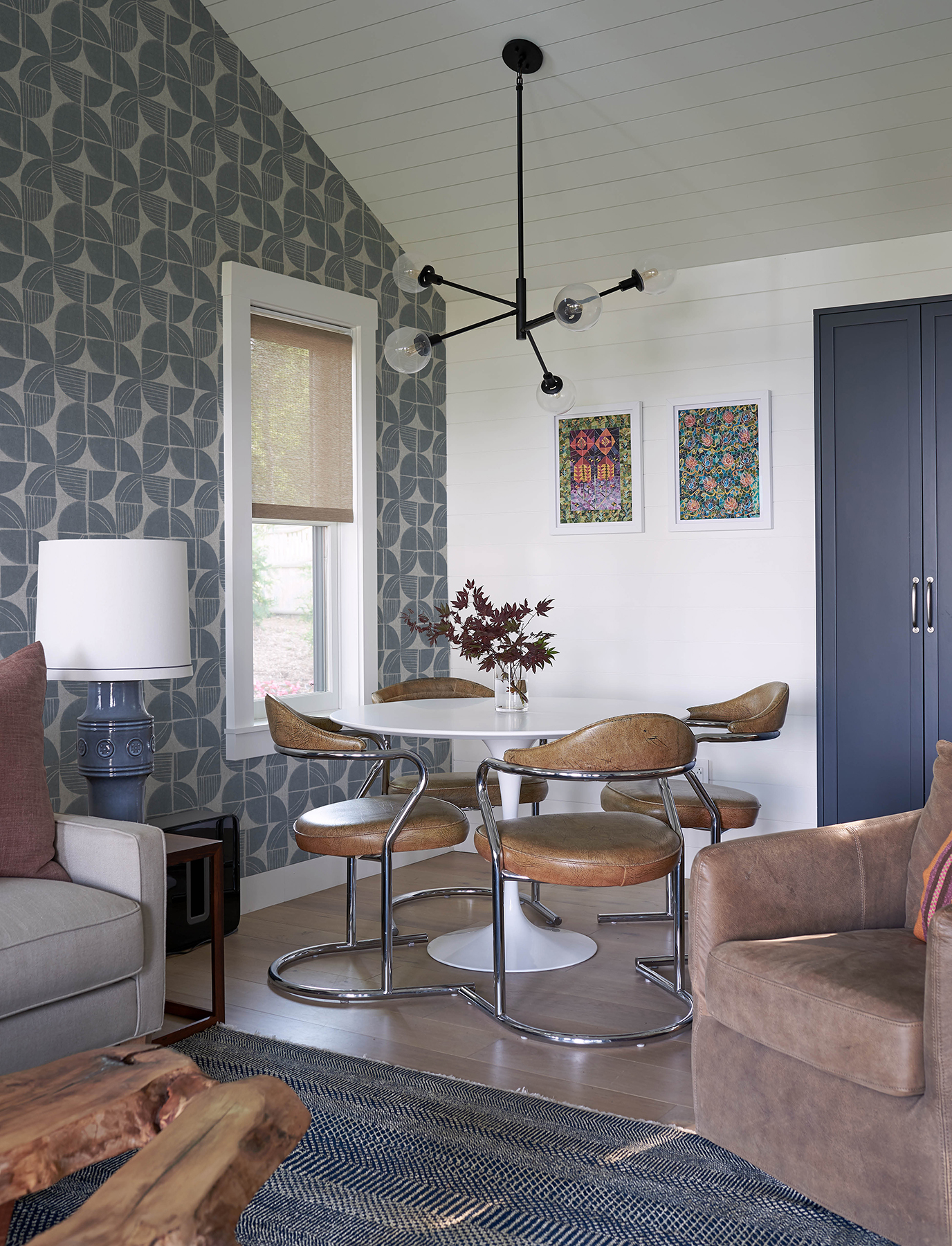 Baxter Denim Semicircle Mosaic Wallpaper