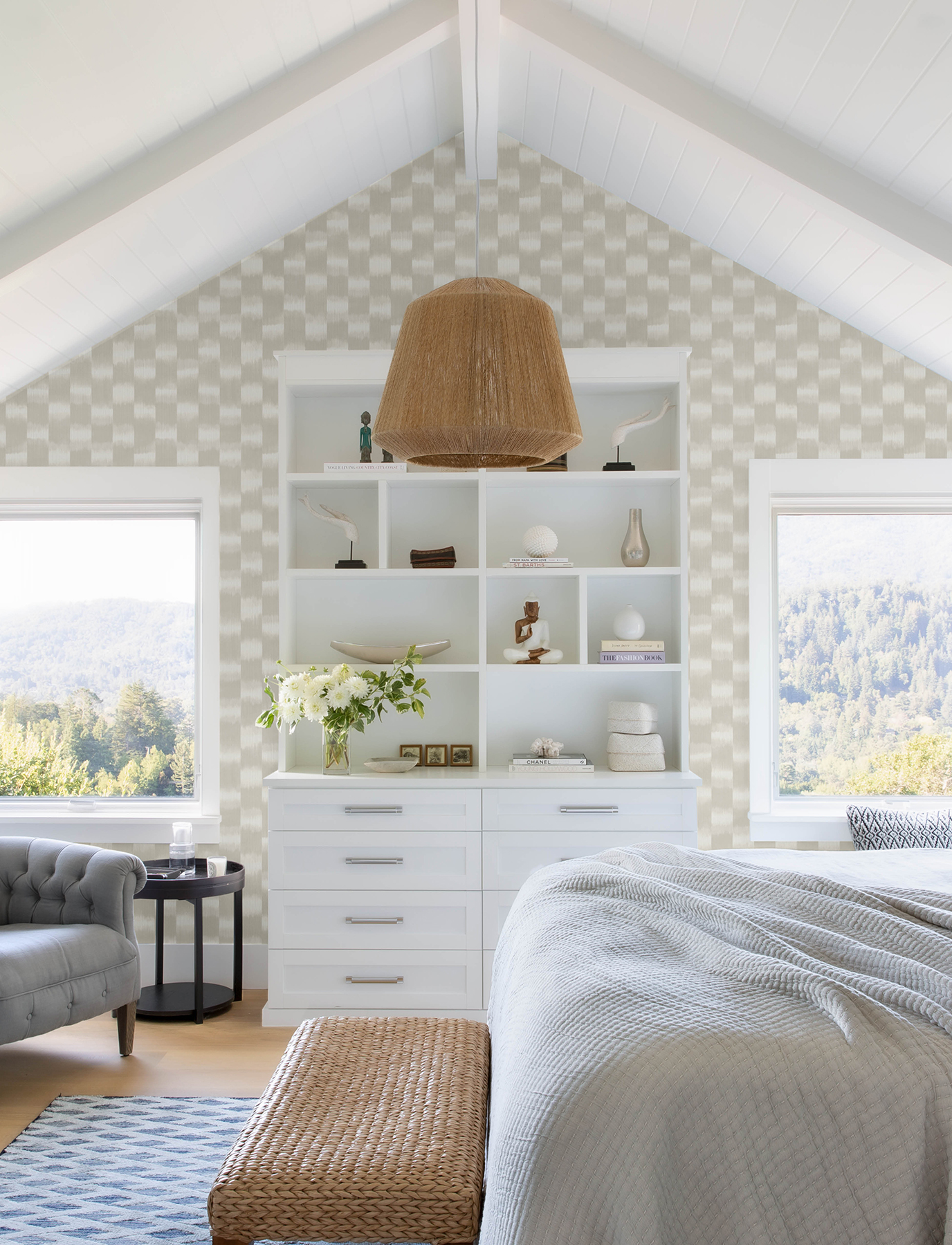 Baldwin Pearl Shibori Stripe Wallpaper