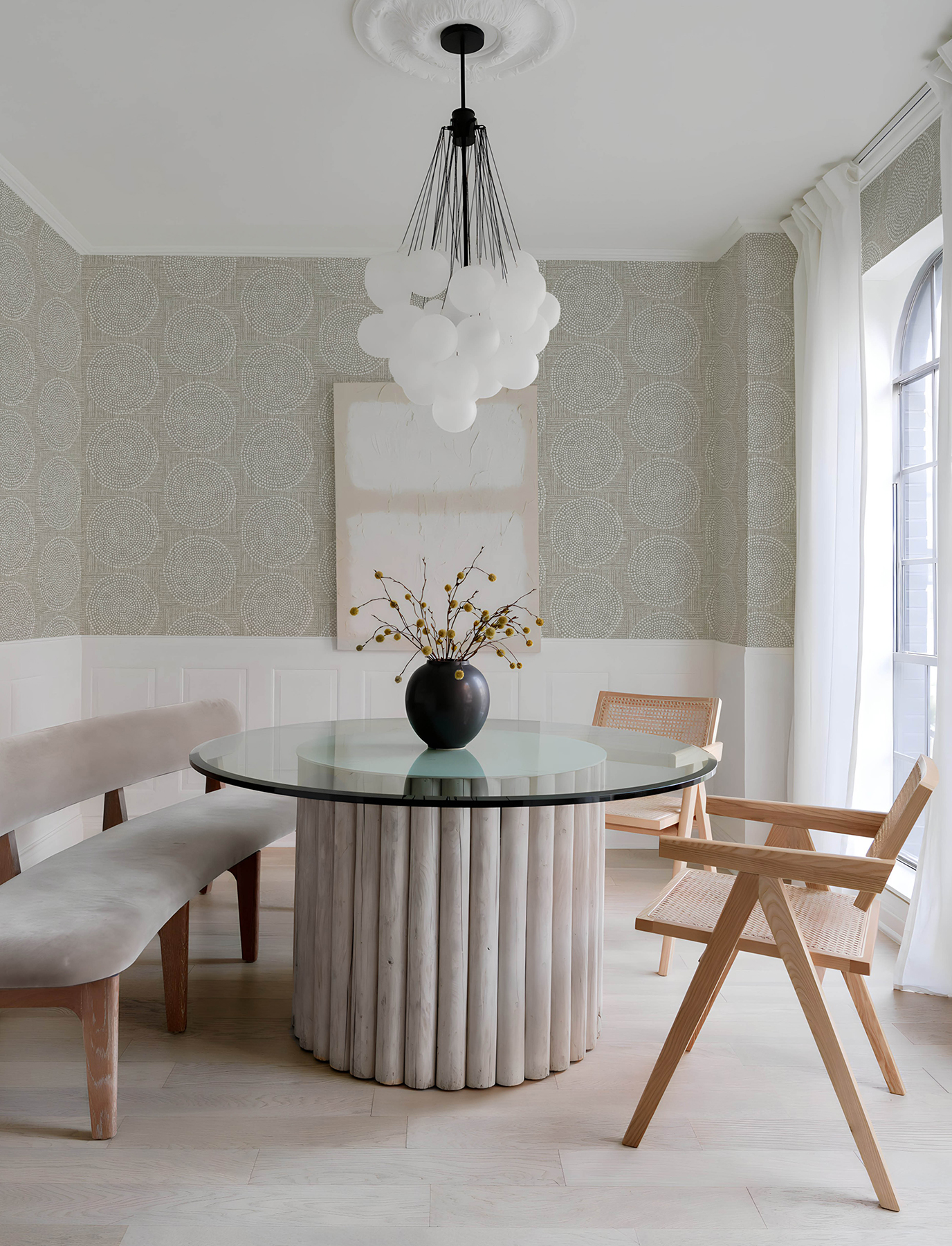 Salma Beige Medallion Wallpaper