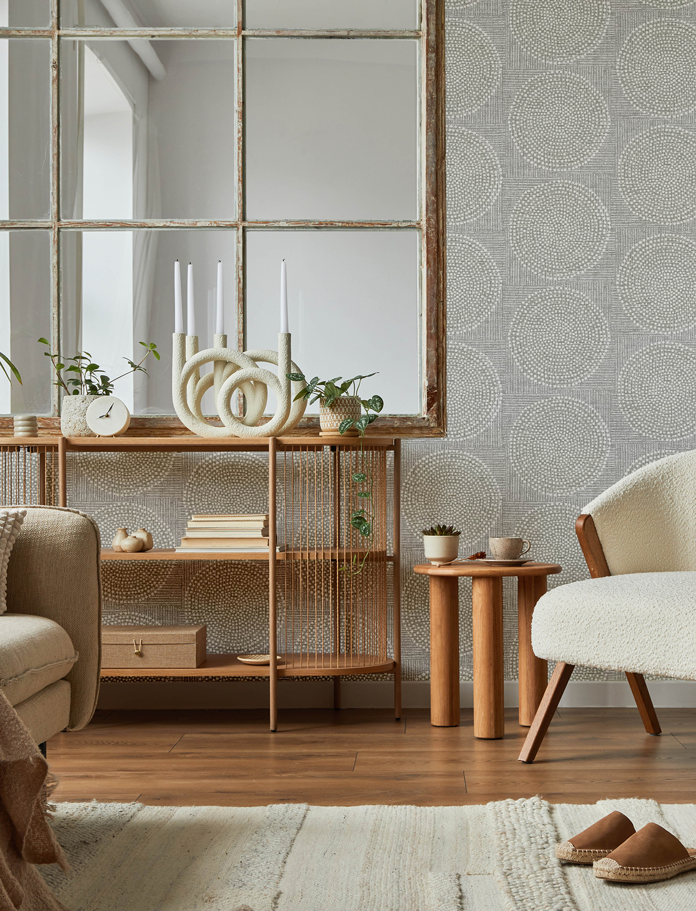 Salma Grey Medallion Wallpaper