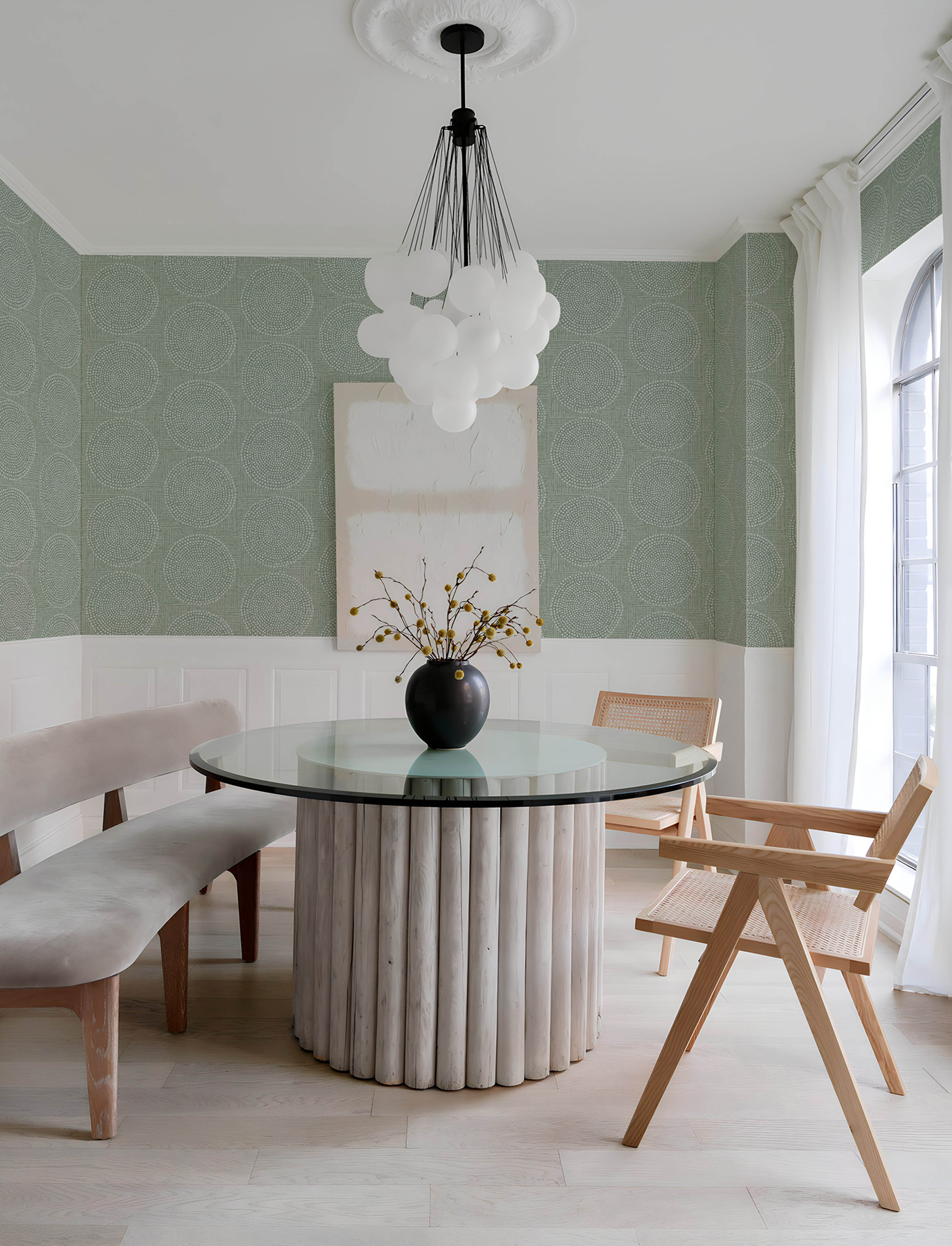 Salma Sage Medallion Wallpaper