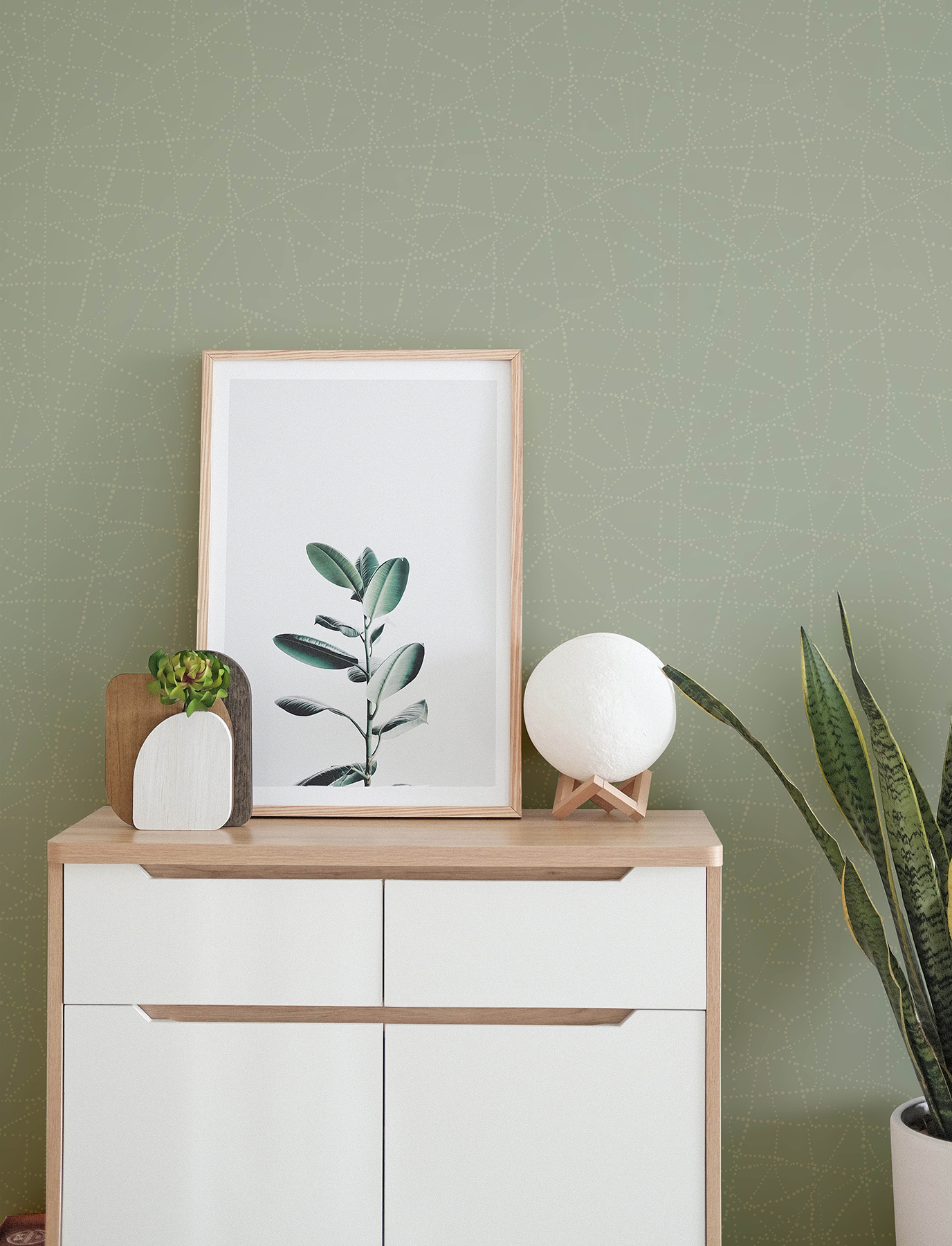 Alcott Sage Dotted Wallpaper