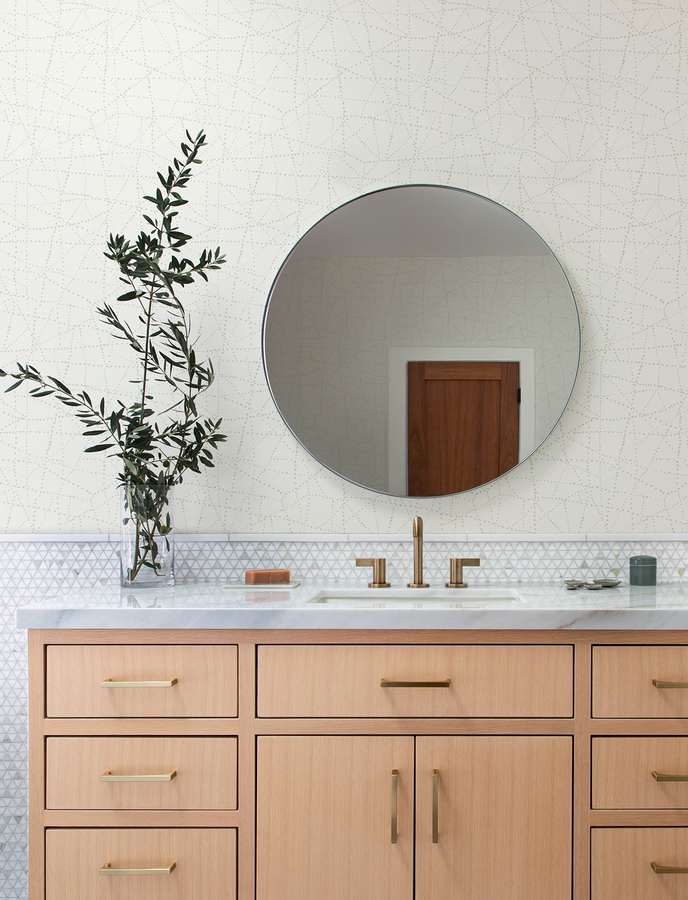 Alcott Ivory Dotted Wallpaper