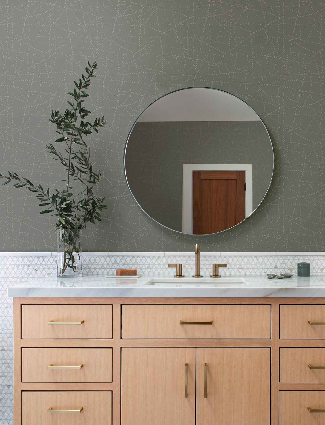 Alcott Charcoal Dotted Wallpaper