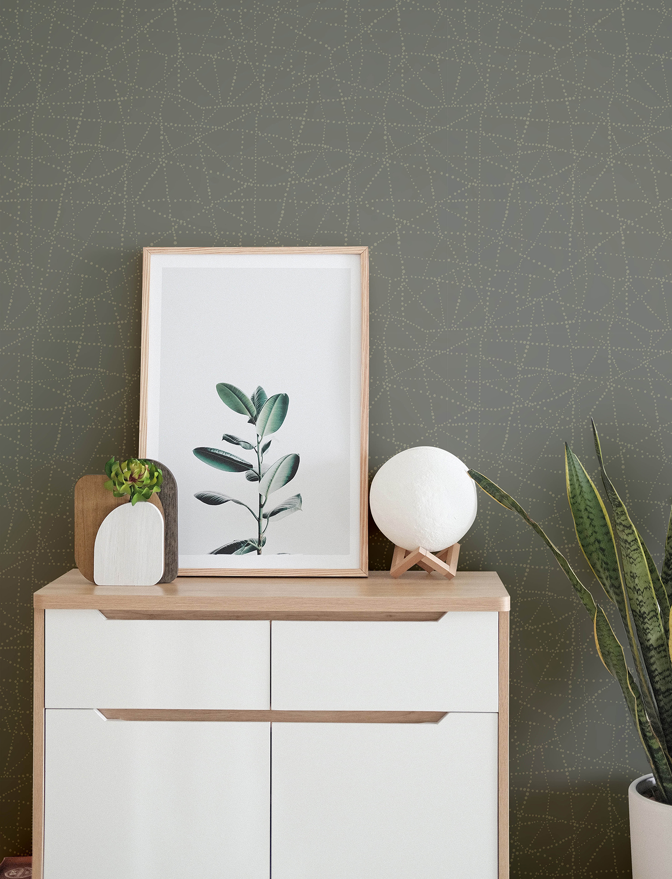 Alcott Charcoal Dotted Wallpaper