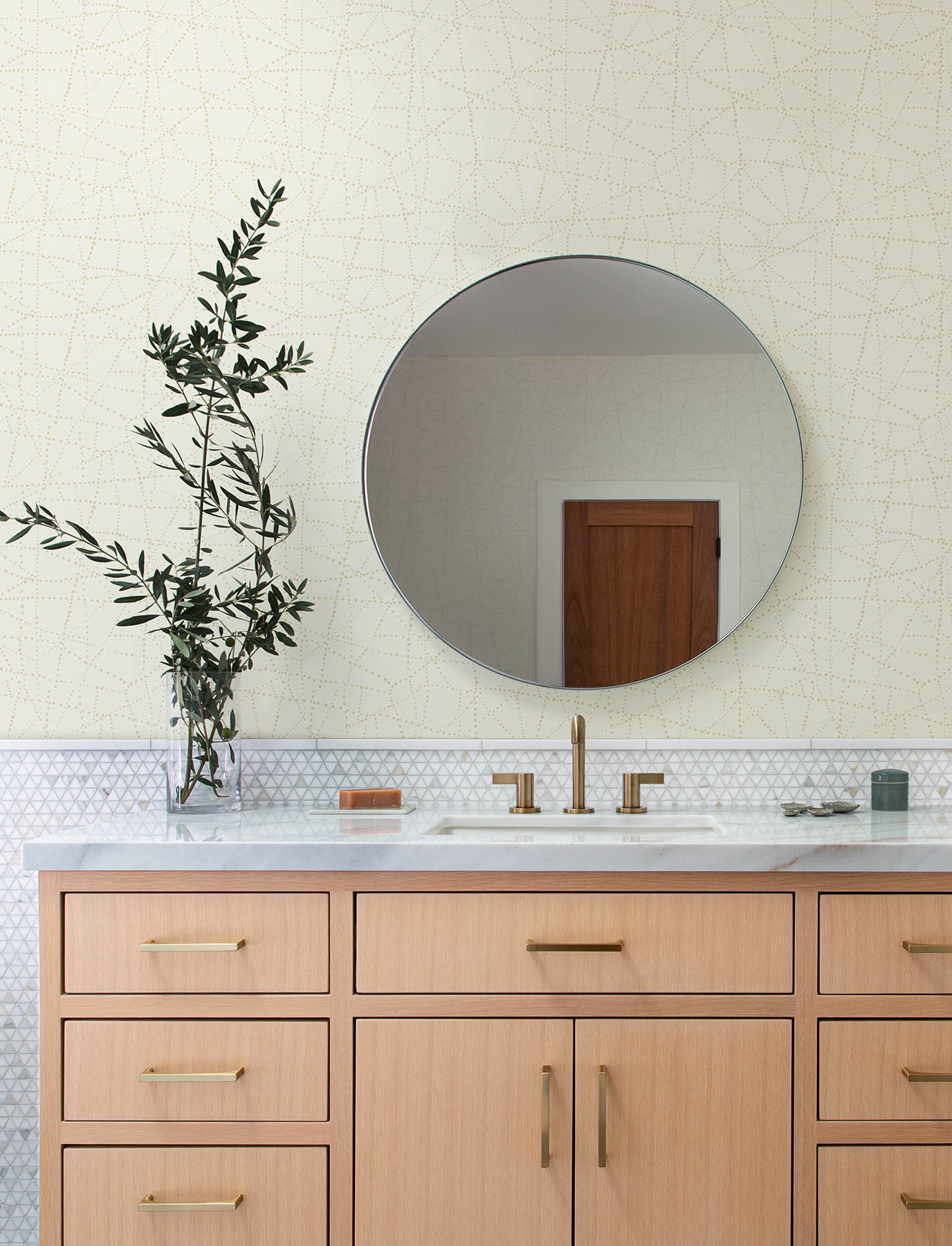 Alcott Cream Dotted Wallpaper