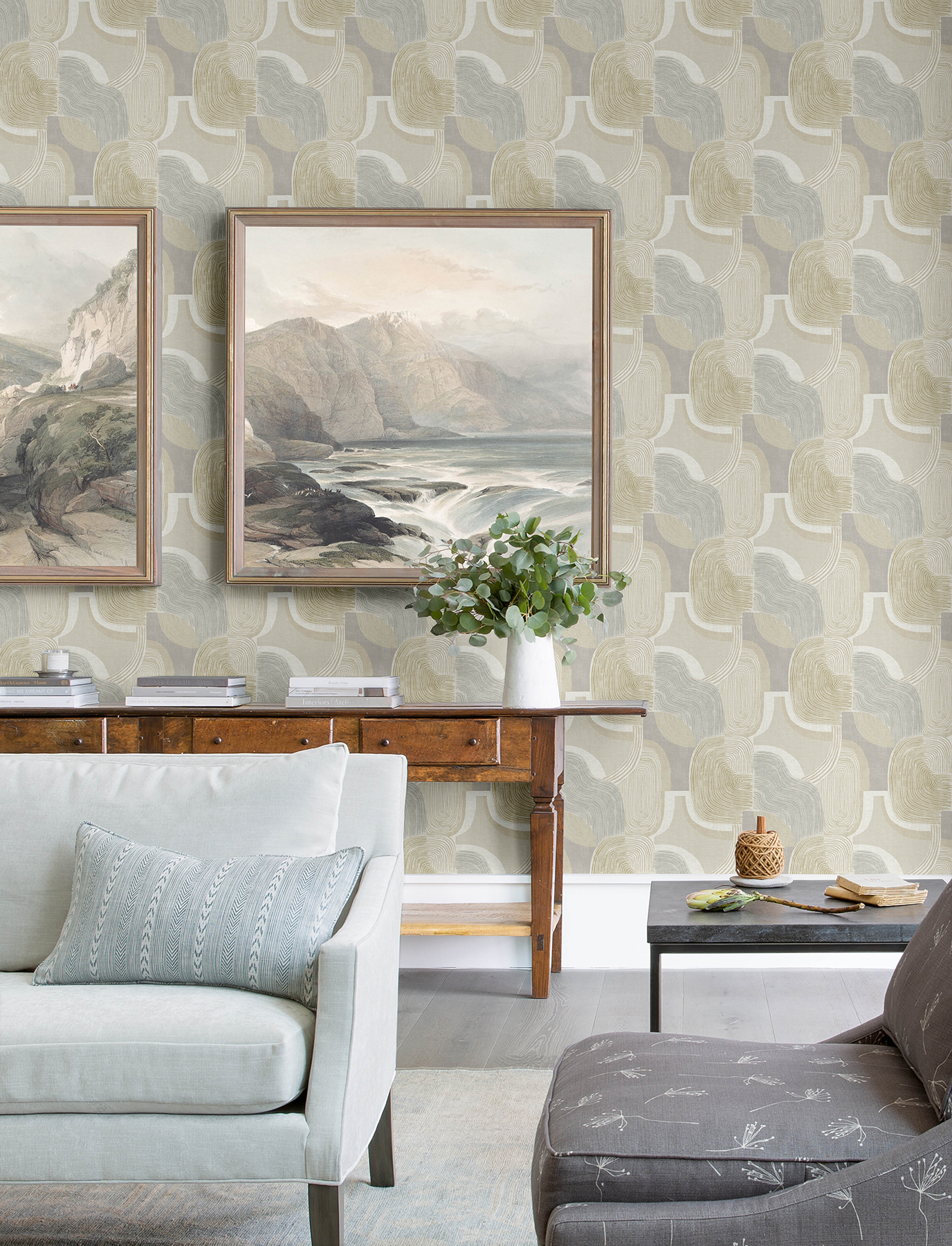 Hollace Honey Geometric Wallpaper