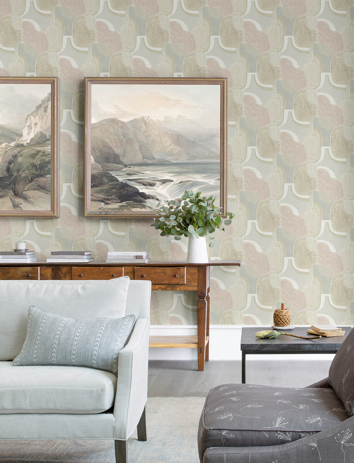 Hollace Mauve Geometric Wallpaper