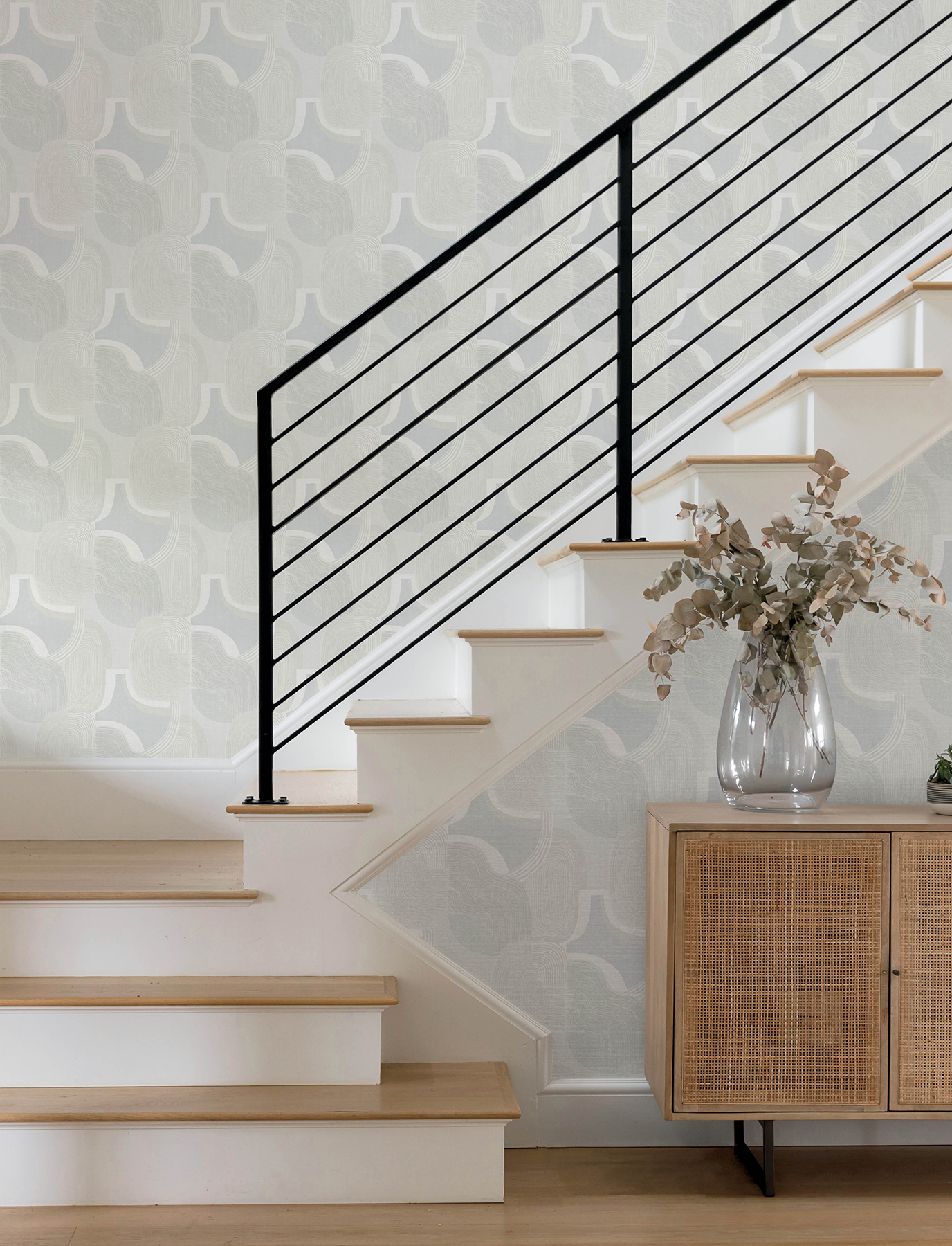 Hollace Sky Blue Geometric Wallpaper