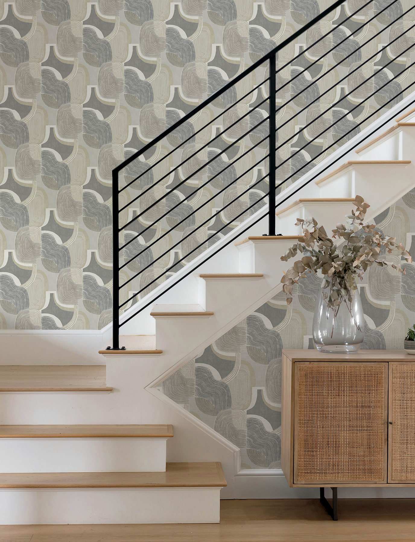 Hollace Slate Geometric Wallpaper