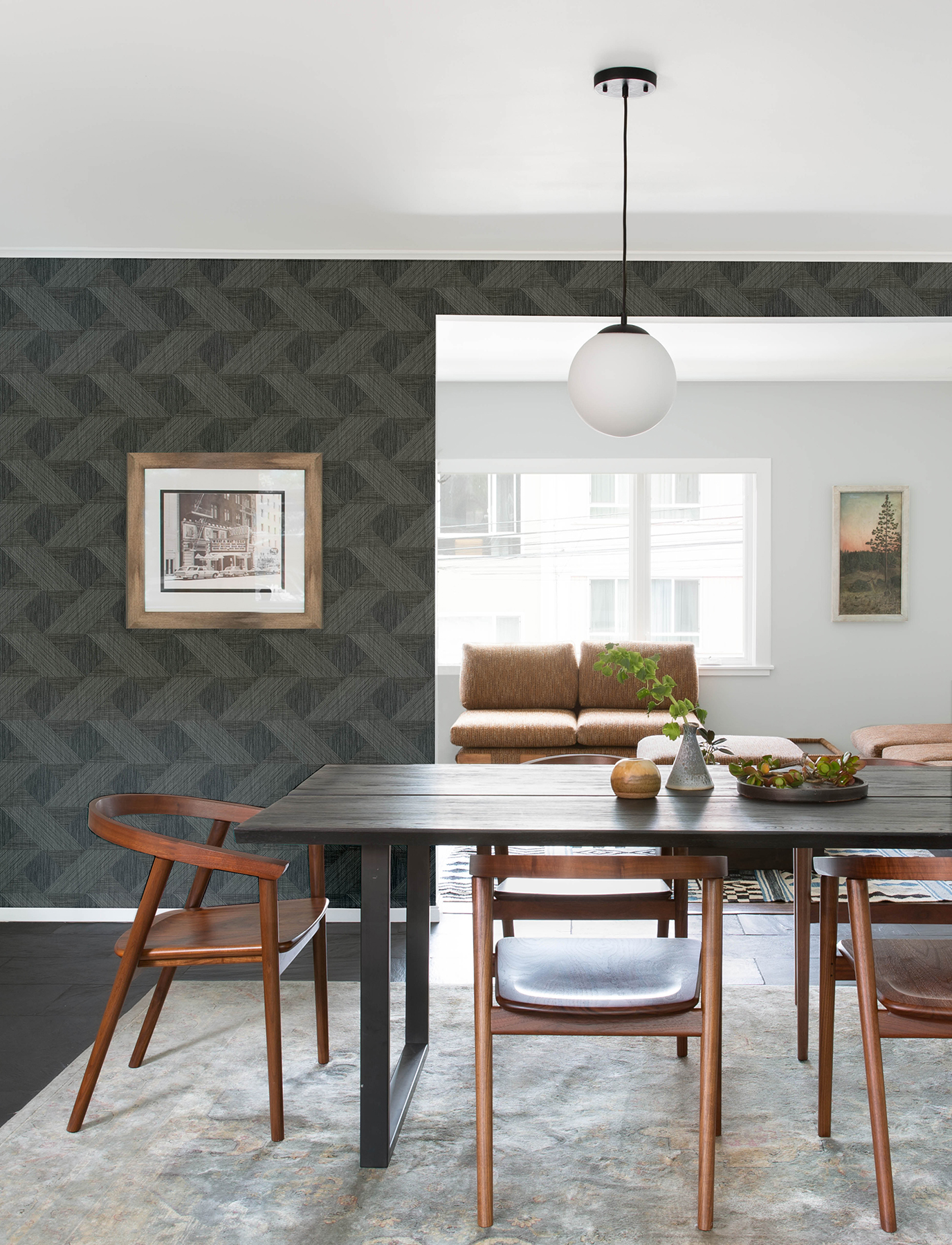 Presley Black Tessellation Wallpaper