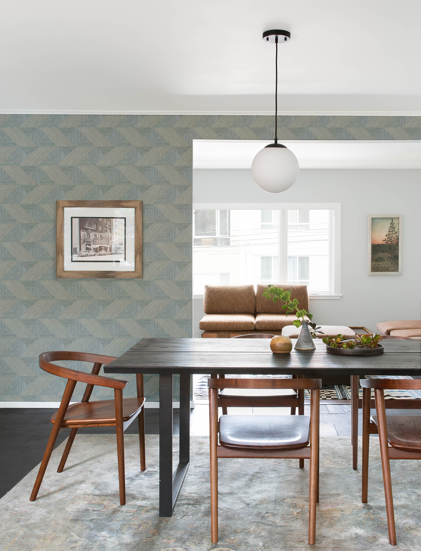 Presley Slate Tessellation Wallpaper