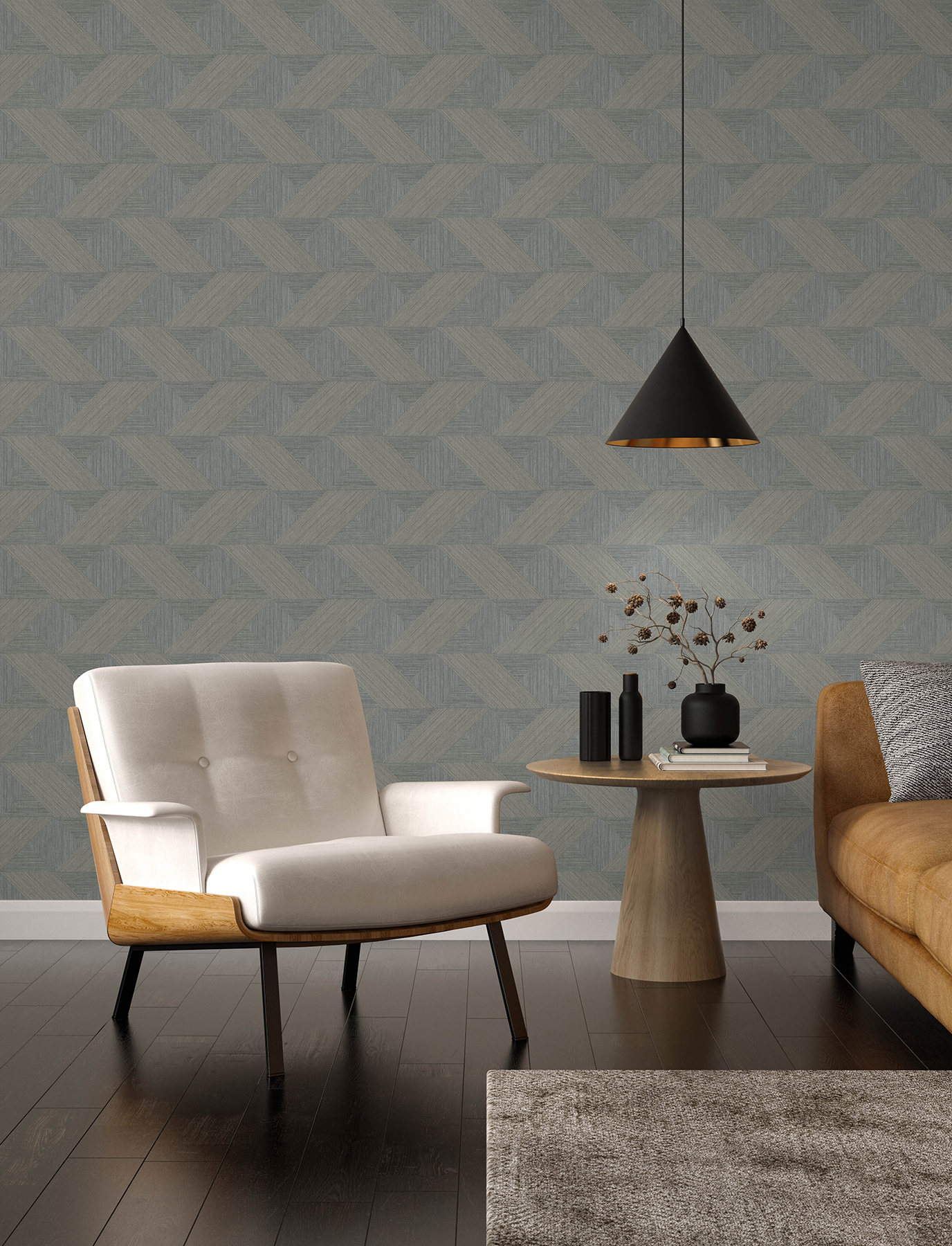 Presley Slate Tessellation Wallpaper