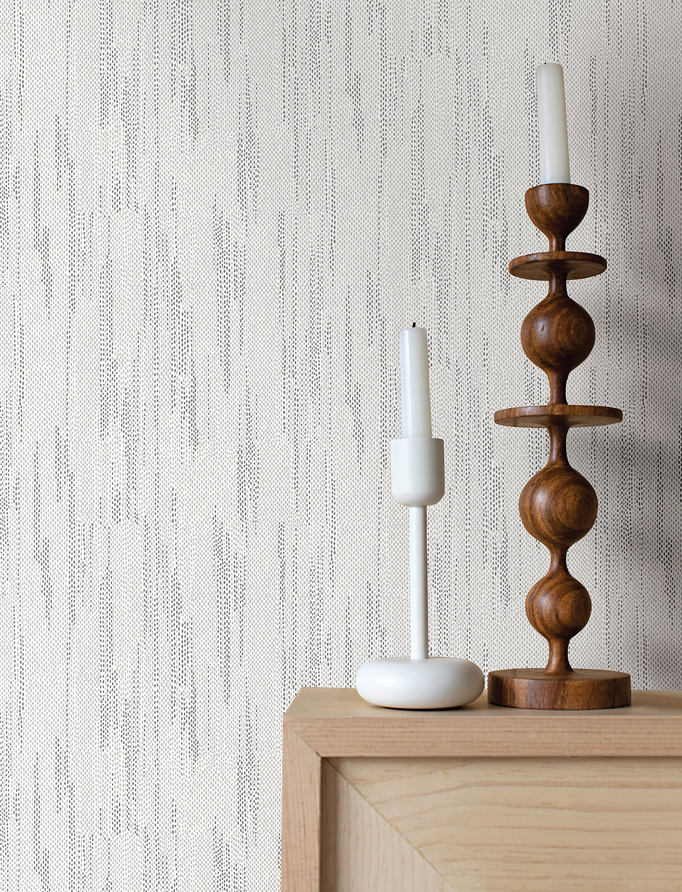Baris Charcoal Stipple Stripe Wallpaper