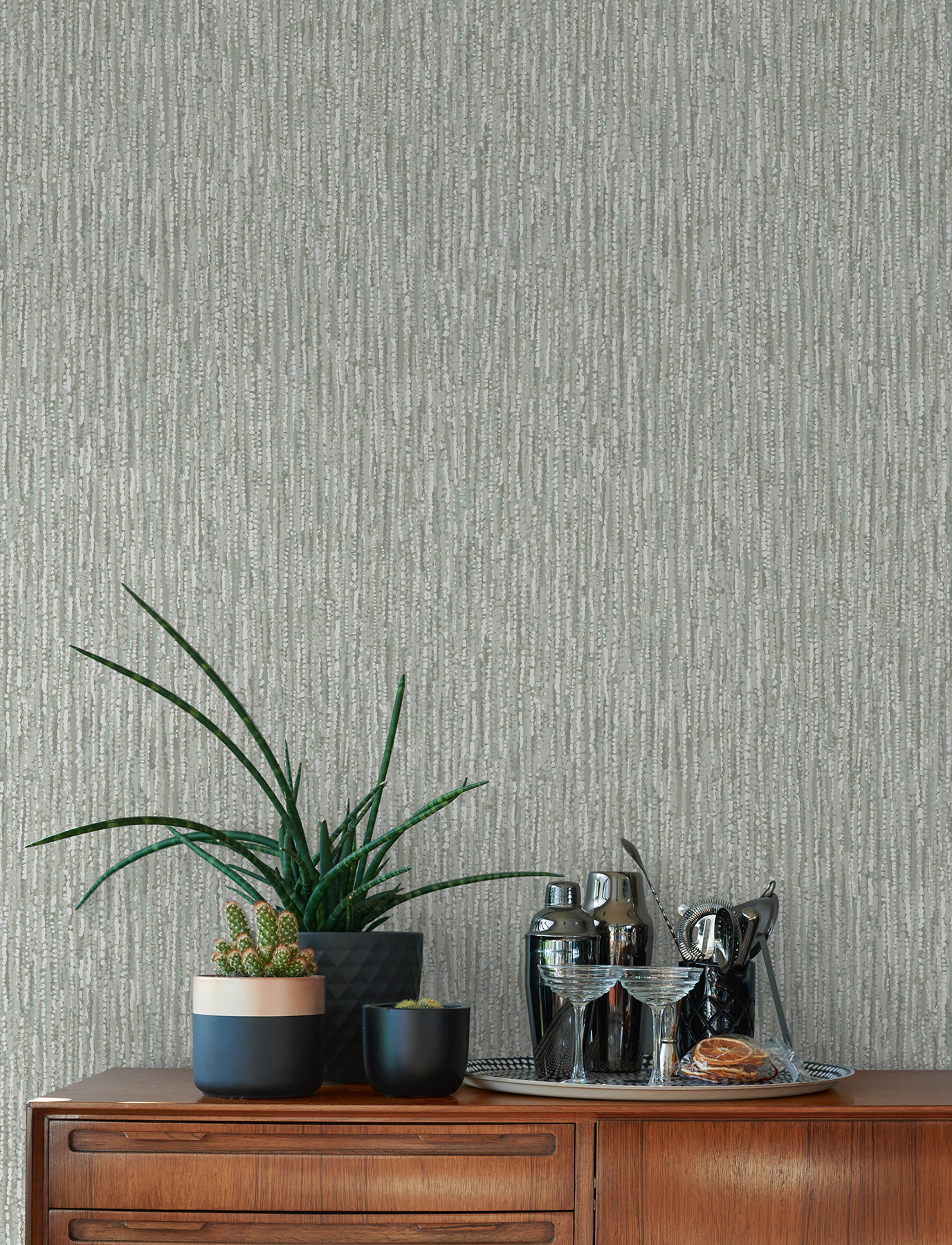 Corliss Moss Beaded Strands Wallpaper