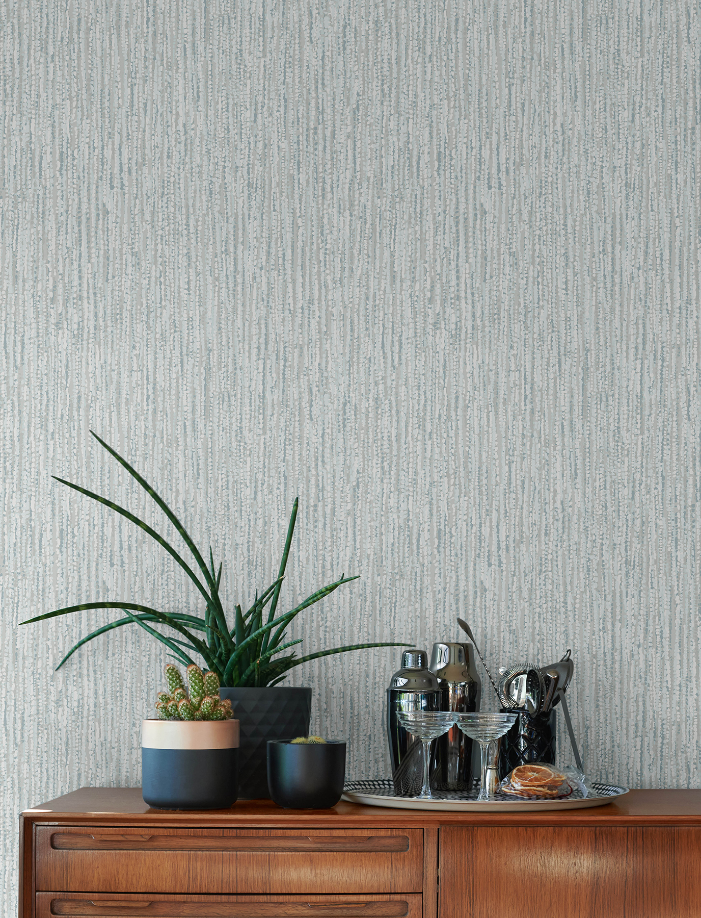 Corliss Light Blue Beaded Strands Wallpaper