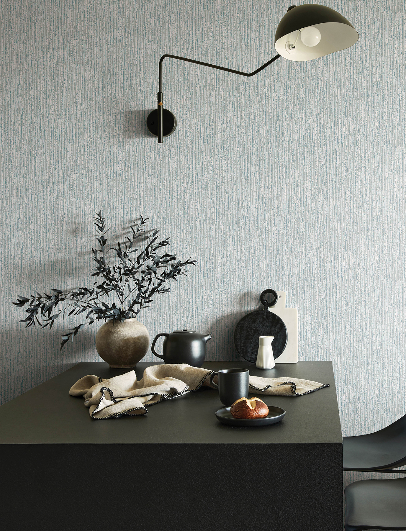Corliss Light Blue Beaded Strands Wallpaper