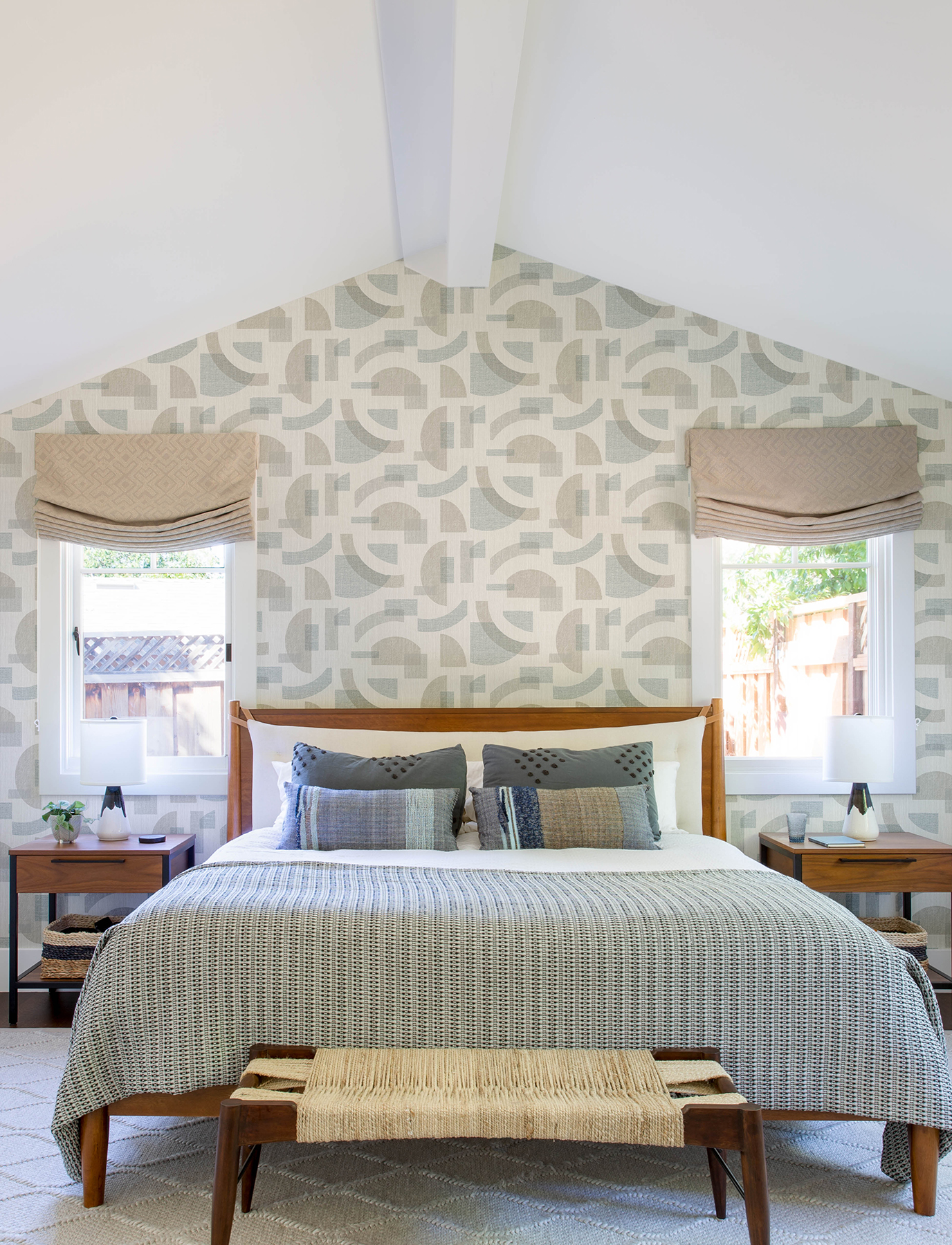 Fulton Light Blue Shapes Wallpaper