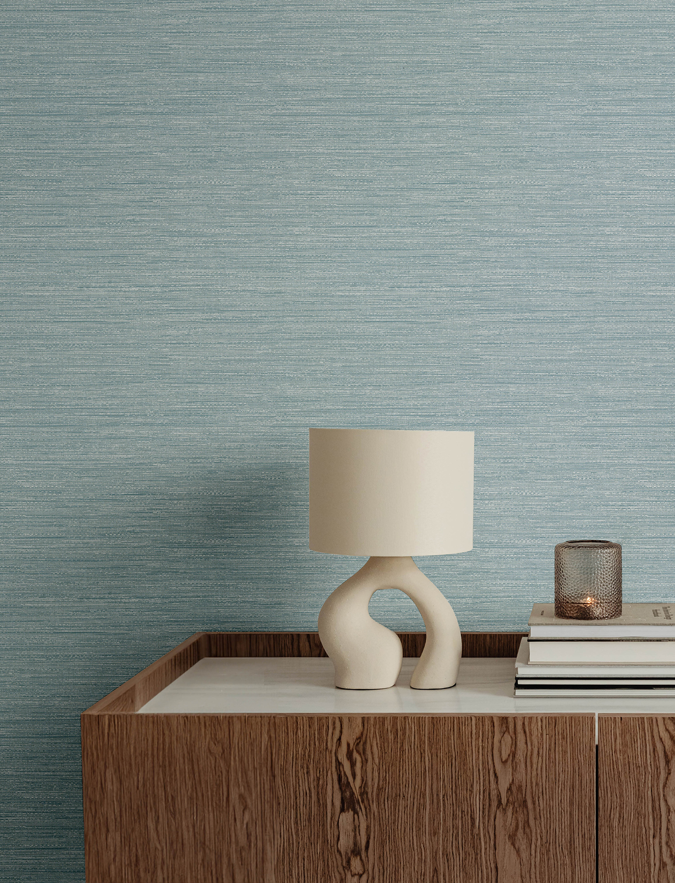 Sheehan Light Blue Faux Grasscloth Wallpaper
