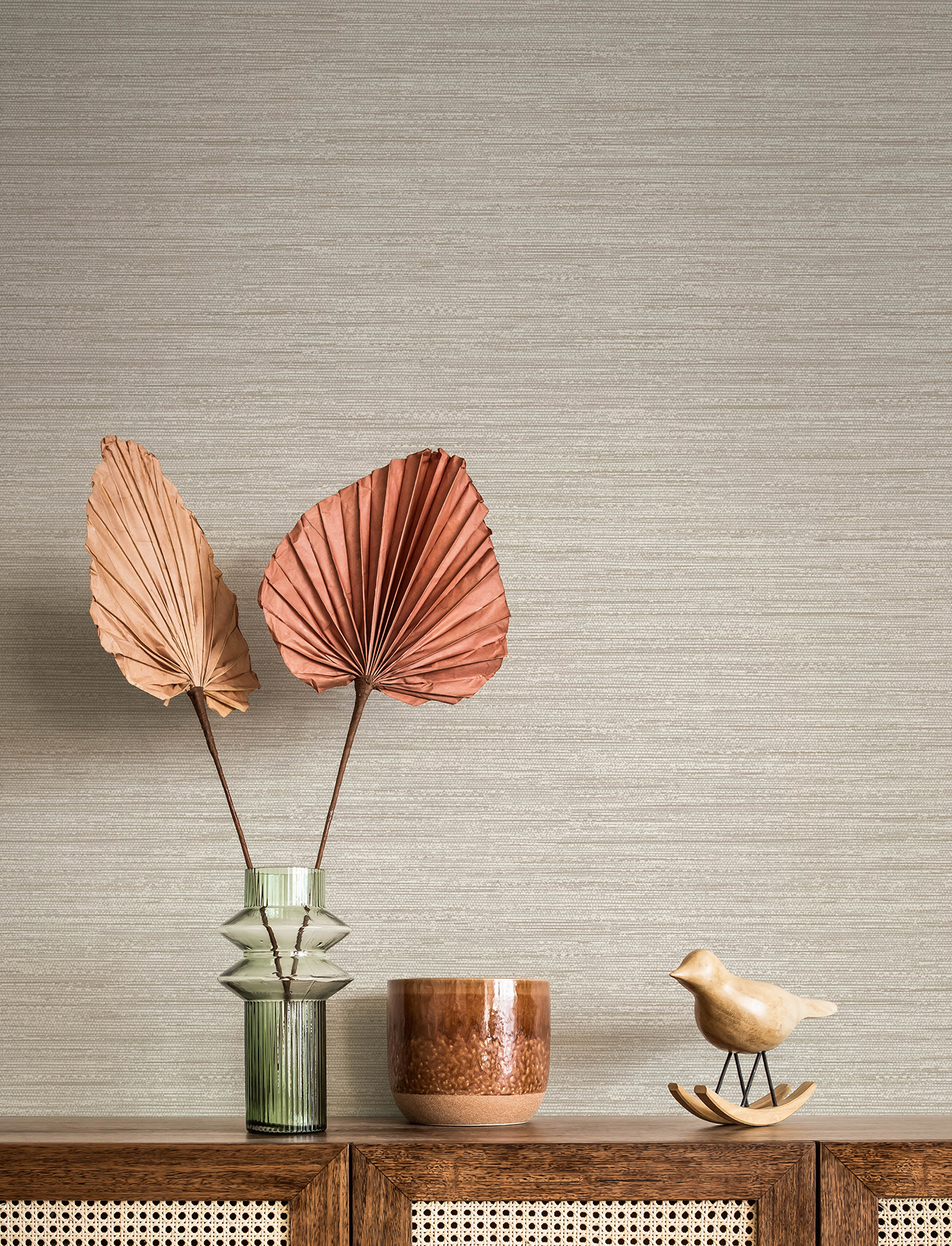 Sheehan Neutral Faux Grasscloth Wallpaper
