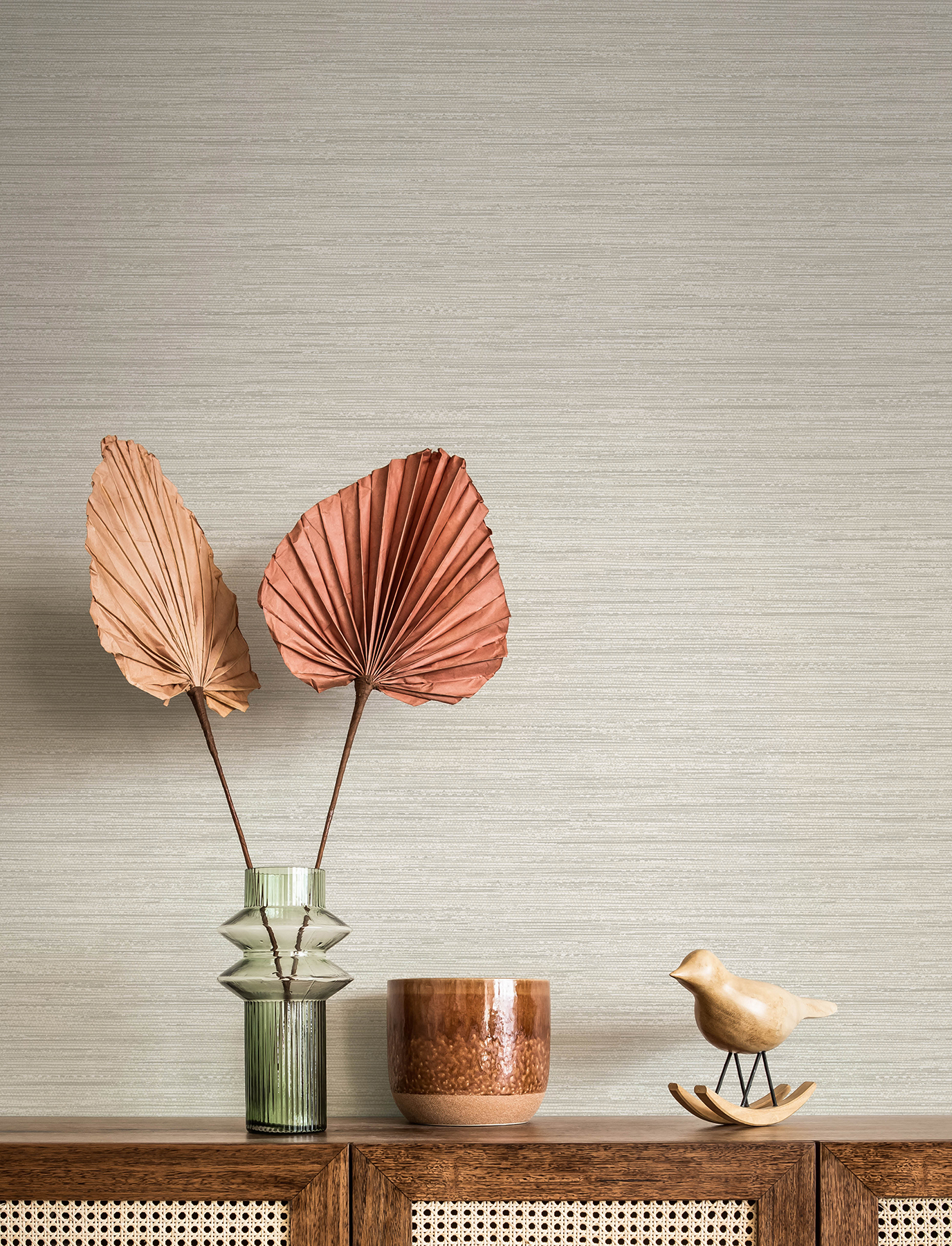 Sheehan Silver Faux Grasscloth Wallpaper