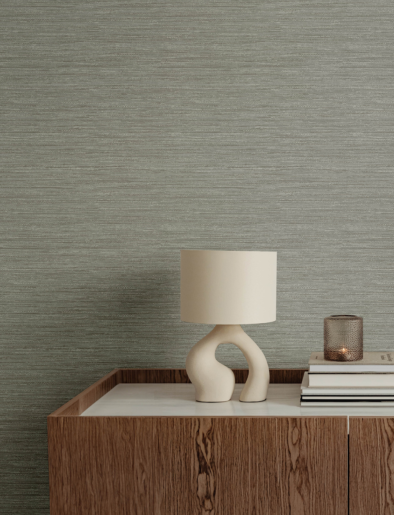 Sheehan Grey Faux Grasscloth Wallpaper