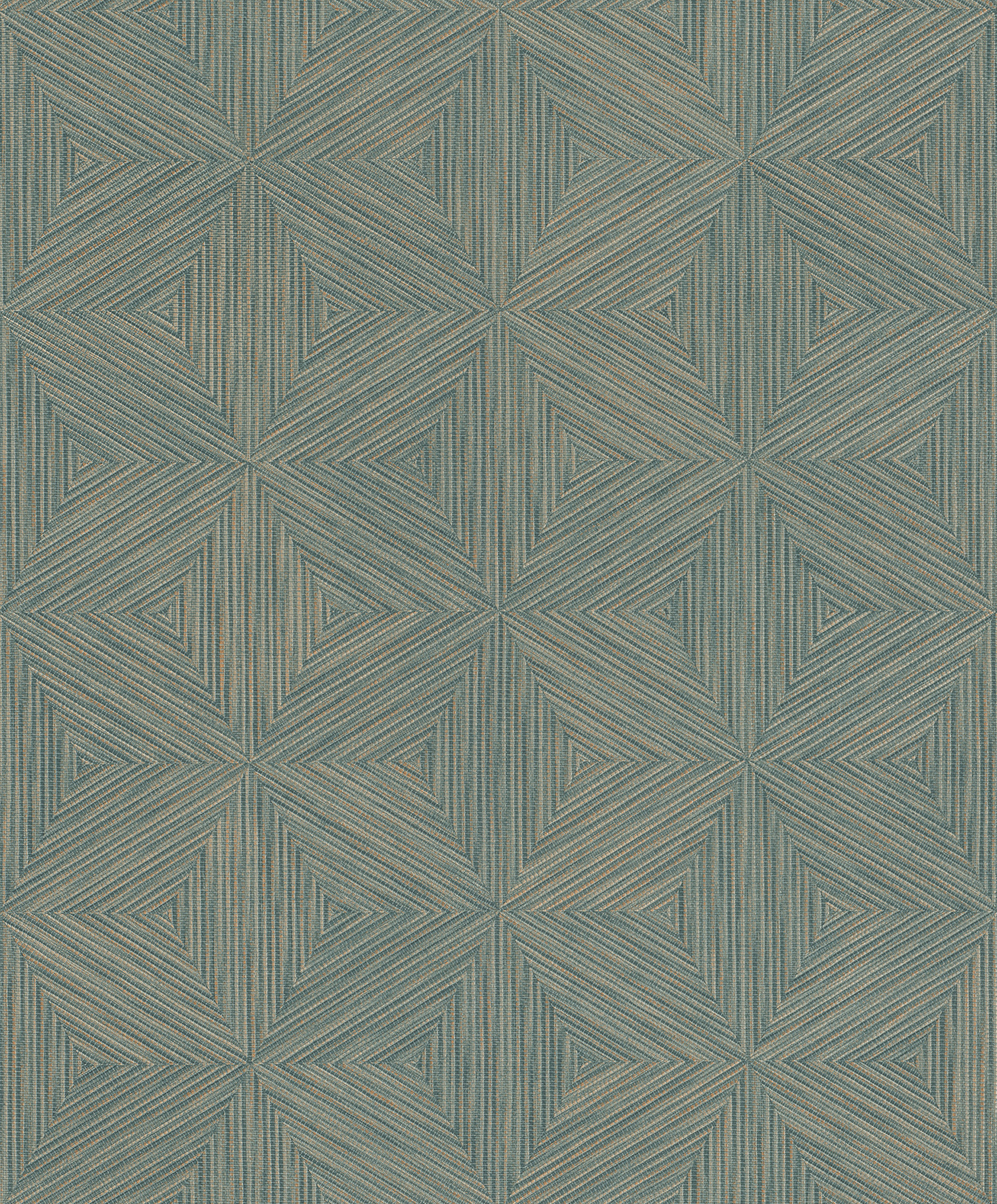 Anara Teal Geo Faux Grasscloth Wallpaper