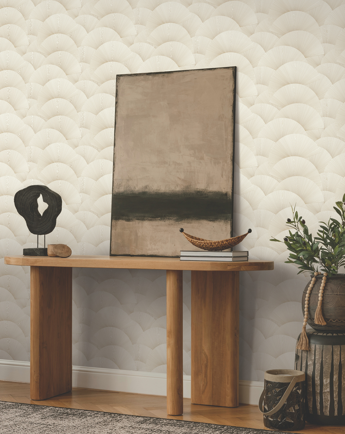 Morning Shell Cream & Gold Wallpaper