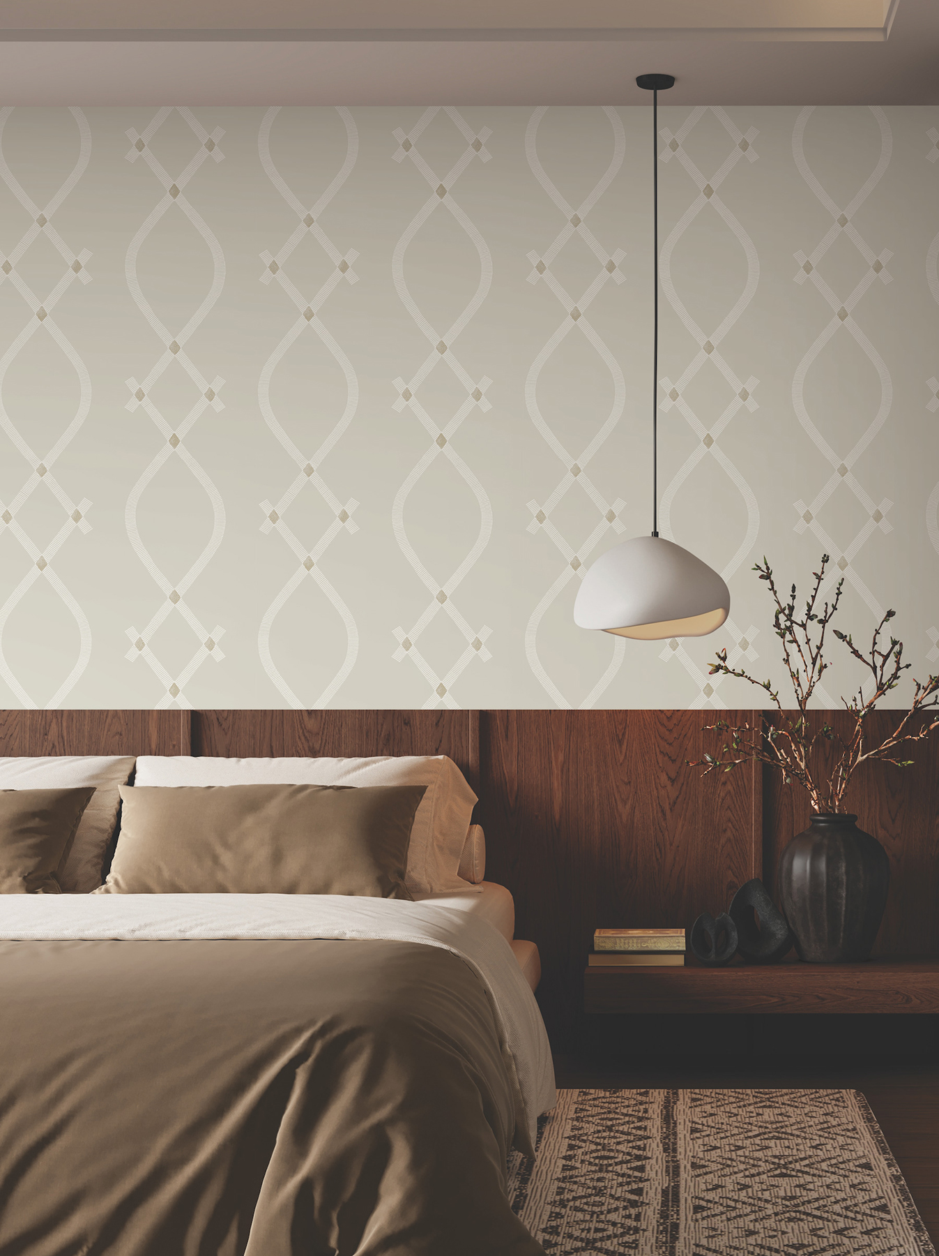 Ellena Light Grey Wallpaper