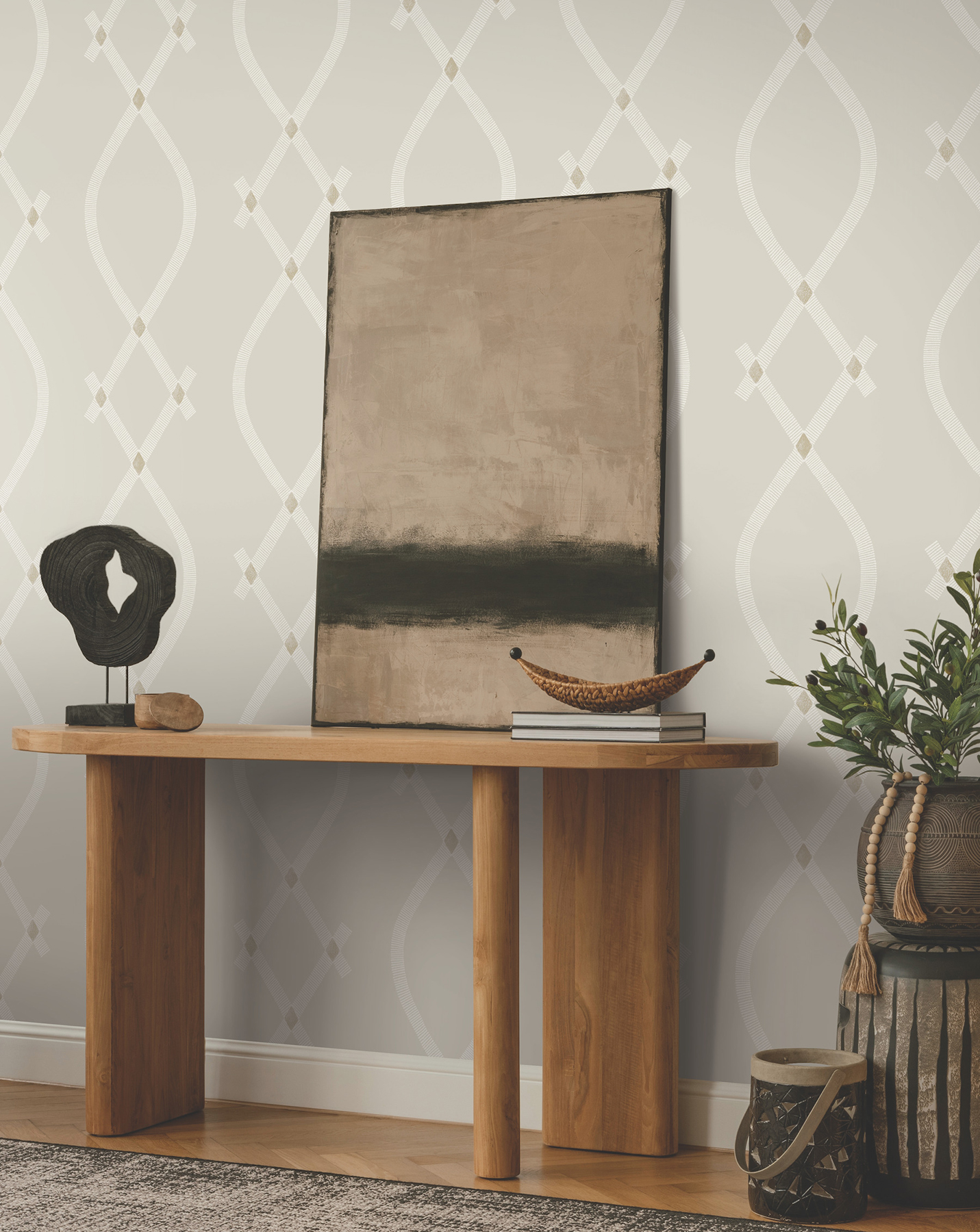 Ellena Light Grey Wallpaper