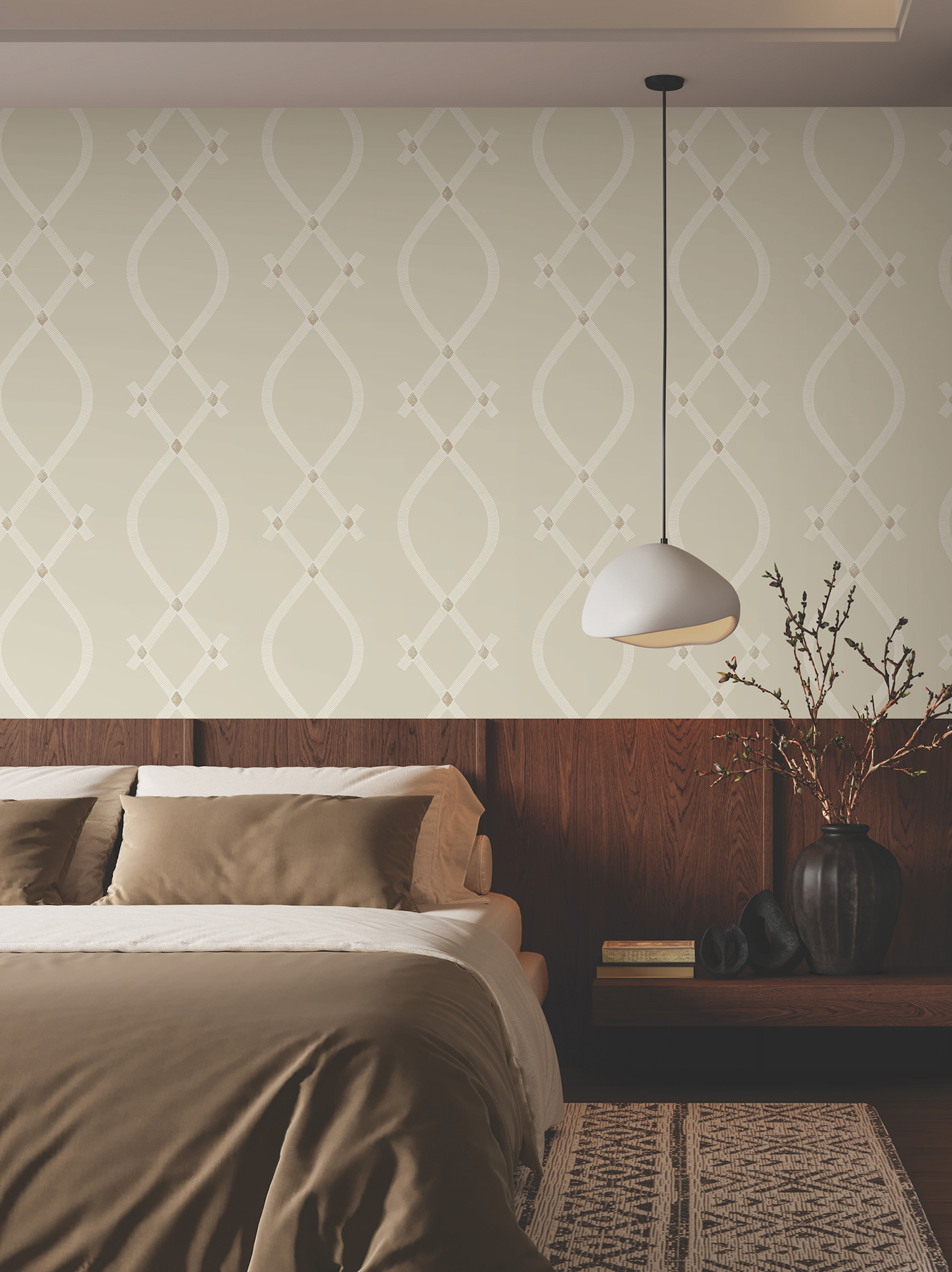 Ellena Beige Wallpaper
