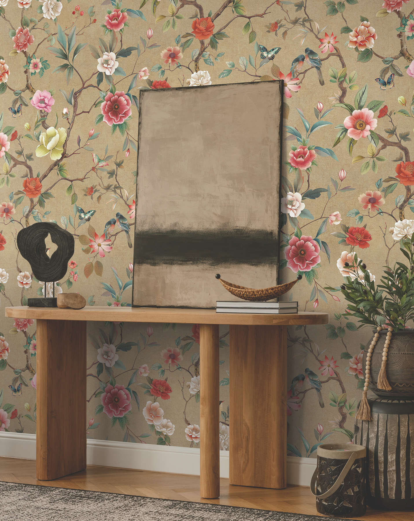 Kimora's Garden Linen Wallpaper
