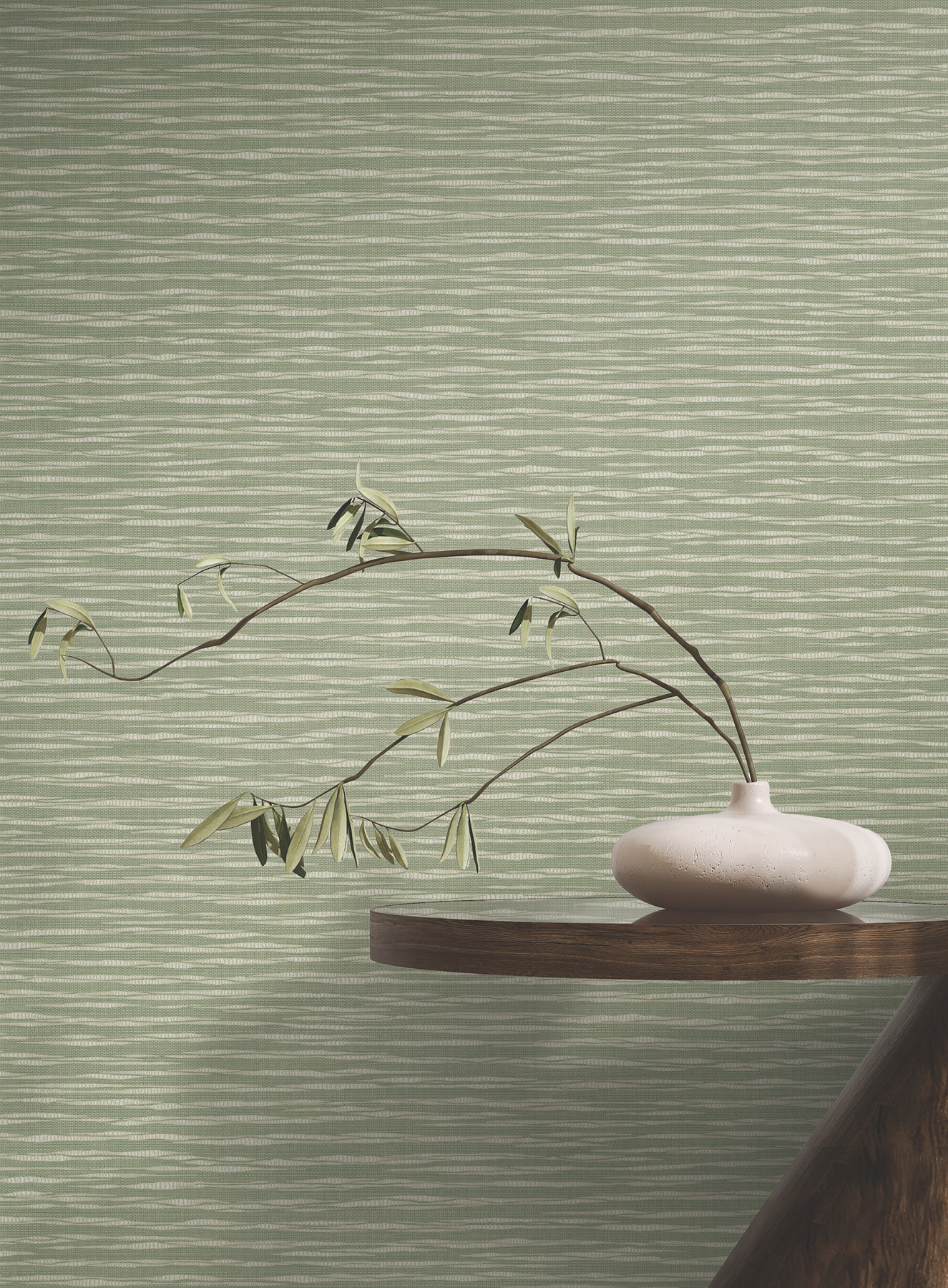 Lotus Weave Moss Wallpaper