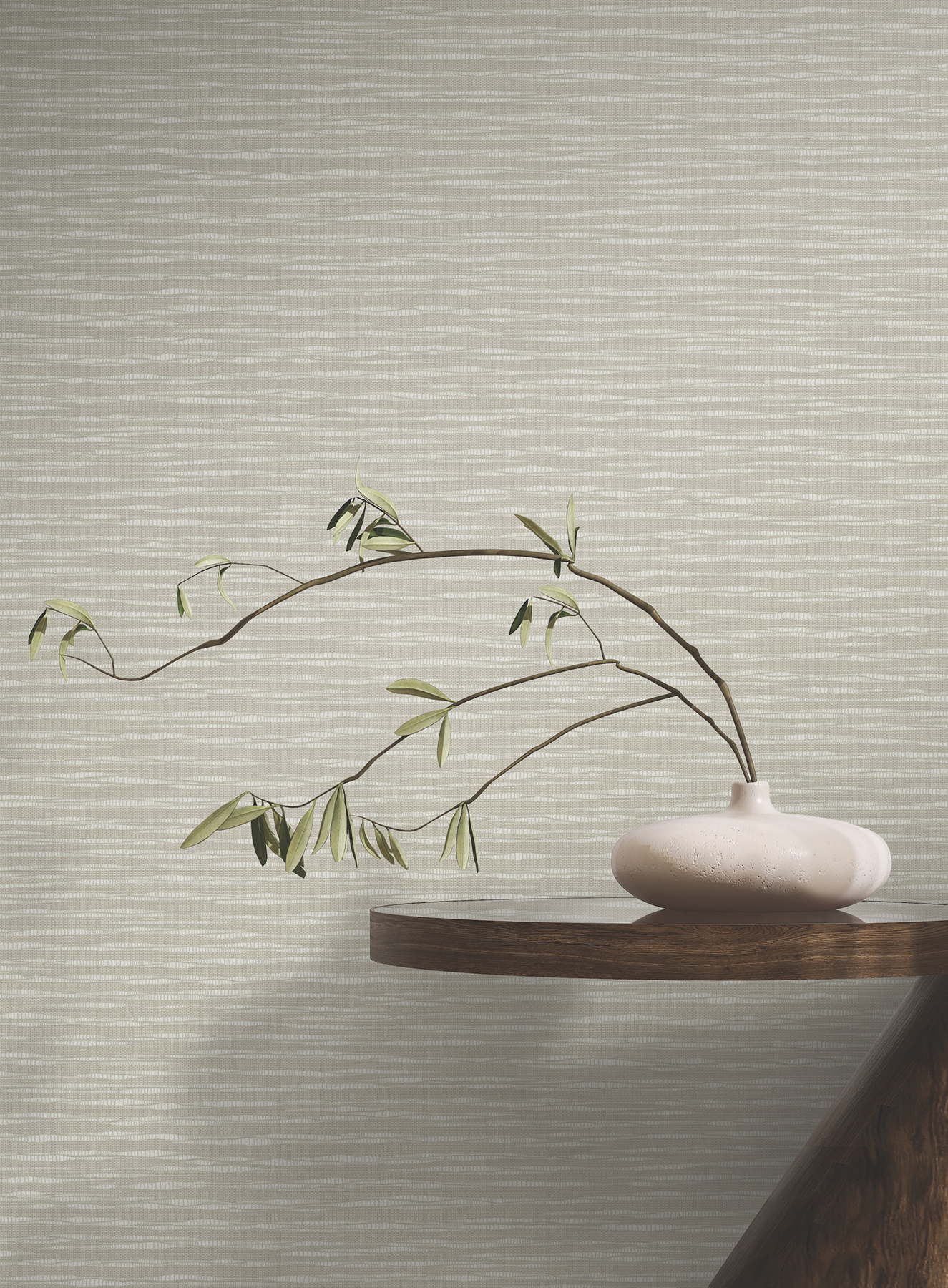 Lotus Weave Warm Grey Wallpaper