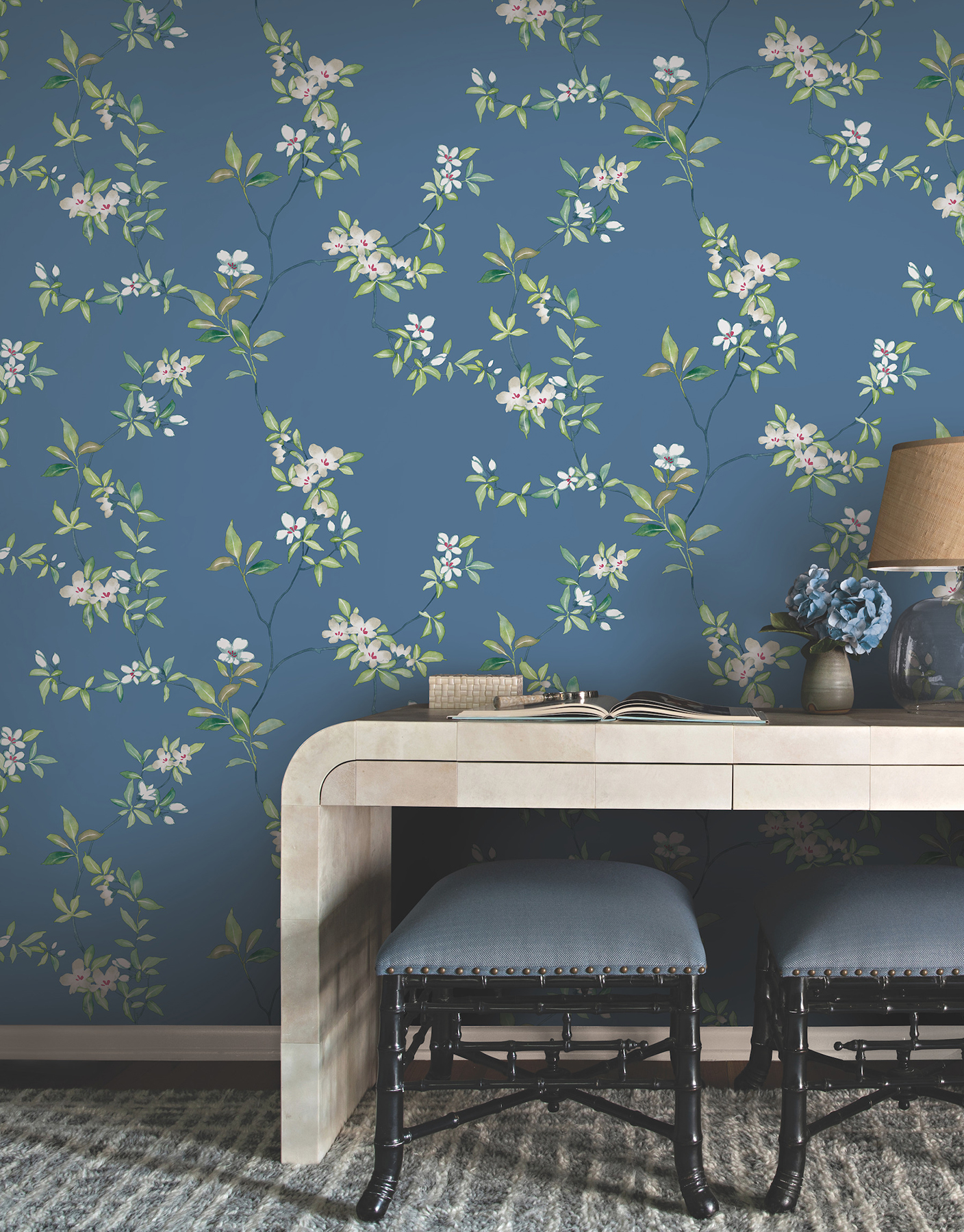 April Blossom Cobalt Wallpaper