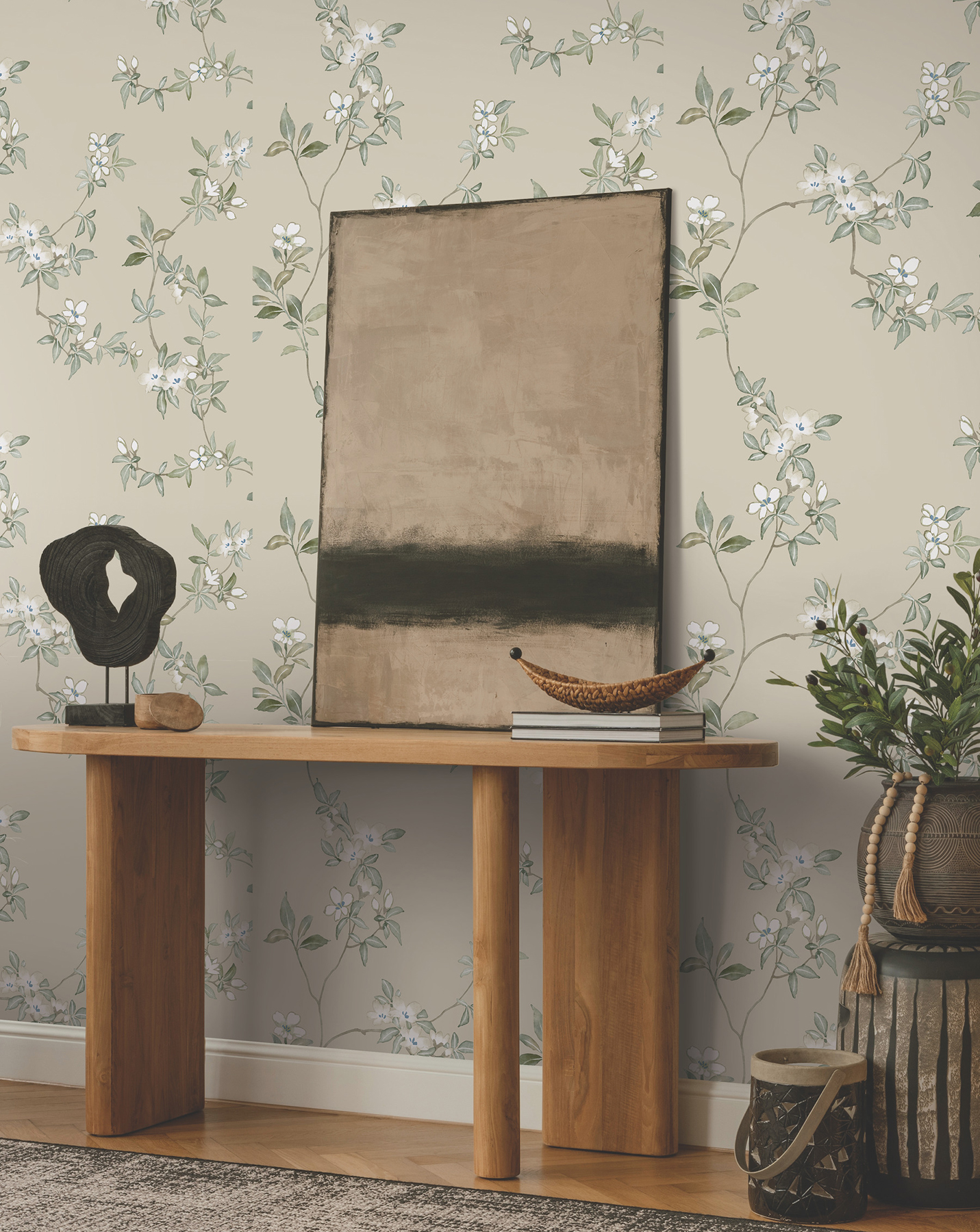 April Blossom Taupe Wallpaper